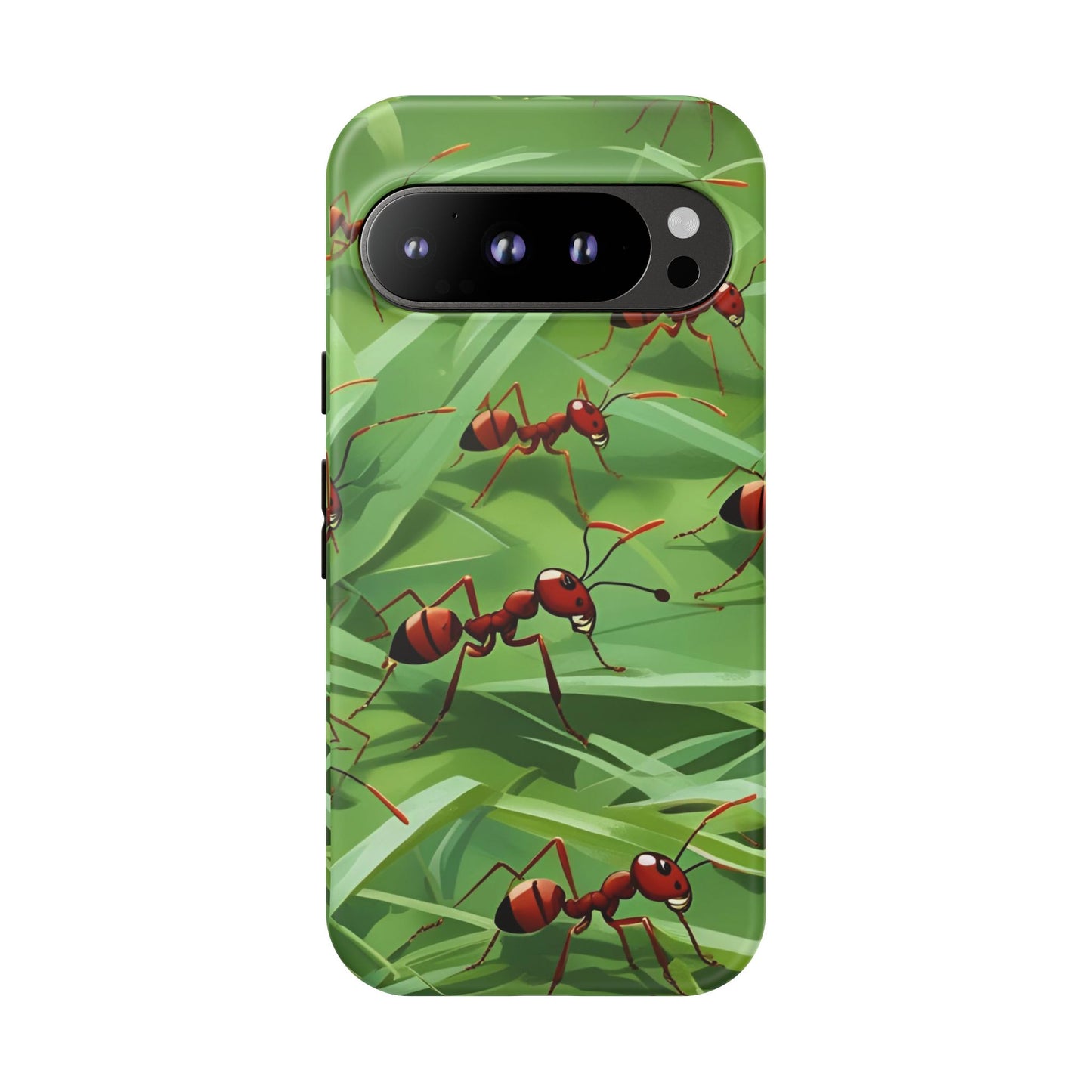 Marching Ant Pattern Tough Phone Case - Realistic Insect Art, Minimalist Nature Aesthetic, Compatible with iPhone, Galaxy, and Google Phones
