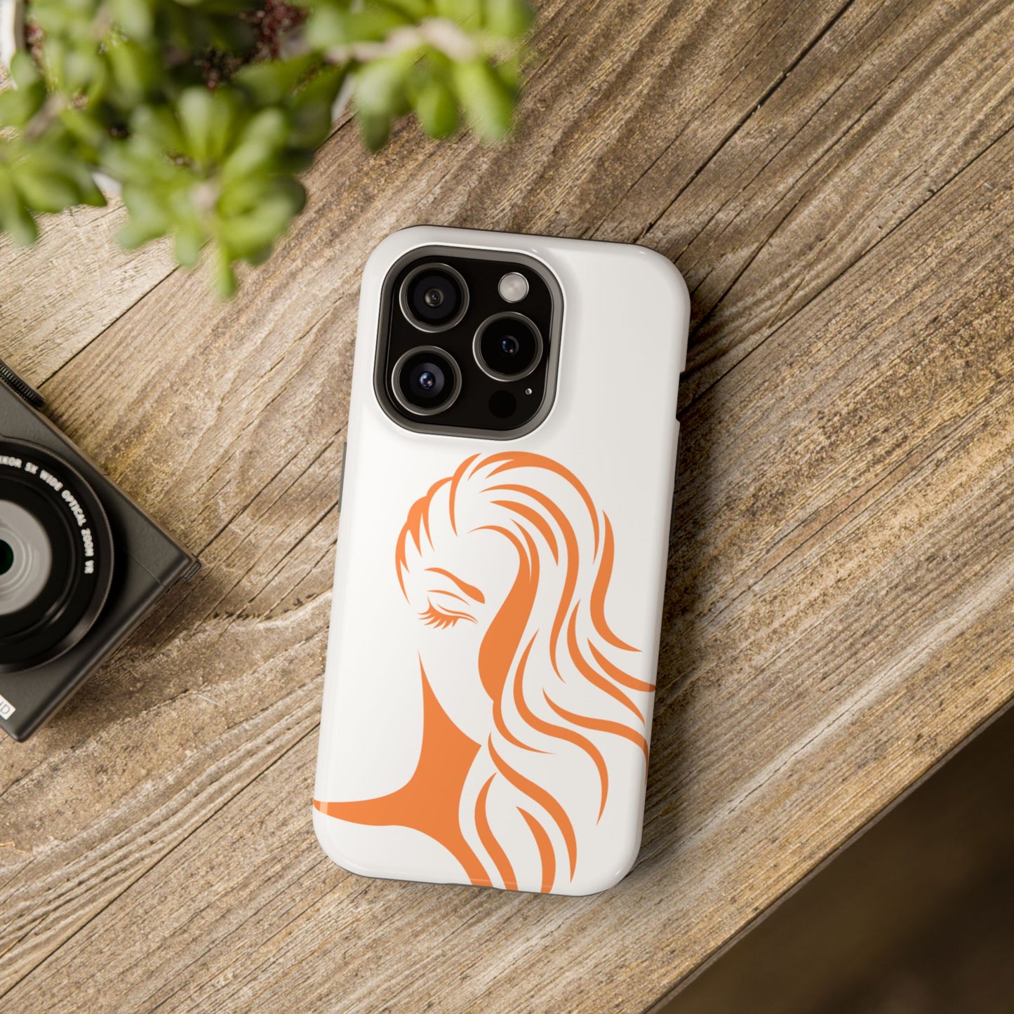 Ginger Irish Woman Magnetic Phone Case, St Patricks Day Redhead Art, Feminine Celtic Line Art, Irish Pride Gift Compatible with iPhone