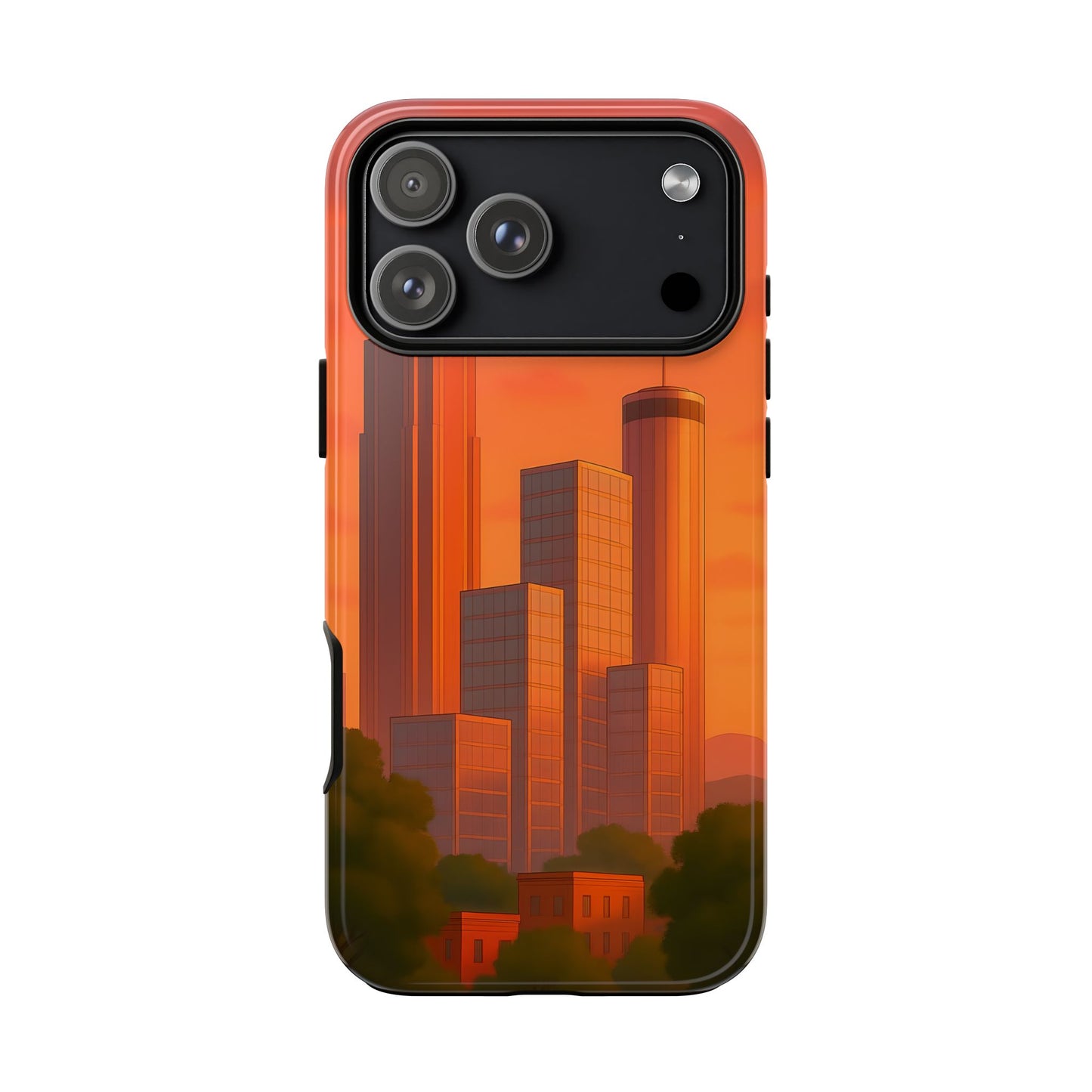 Cityscape Tough Phone Case, Atlanta Skyline Phone Cover, Pastel Design Compatible with iPhone, Galaxy & Google