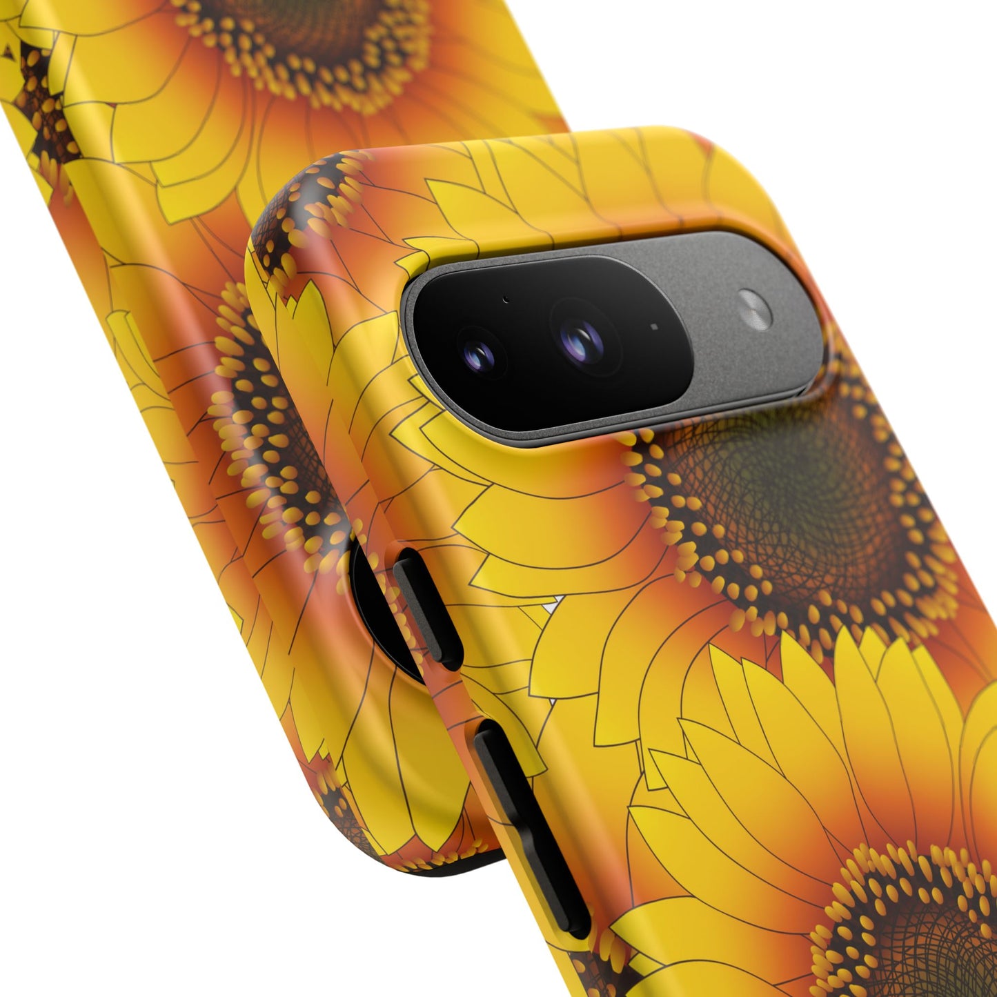Sunflower Aesthetic Tough Phone Case - Bright Floral Art, Bold Yellow Sunflower Design, Compatible with iPhone, Galaxy, and Google Phones
