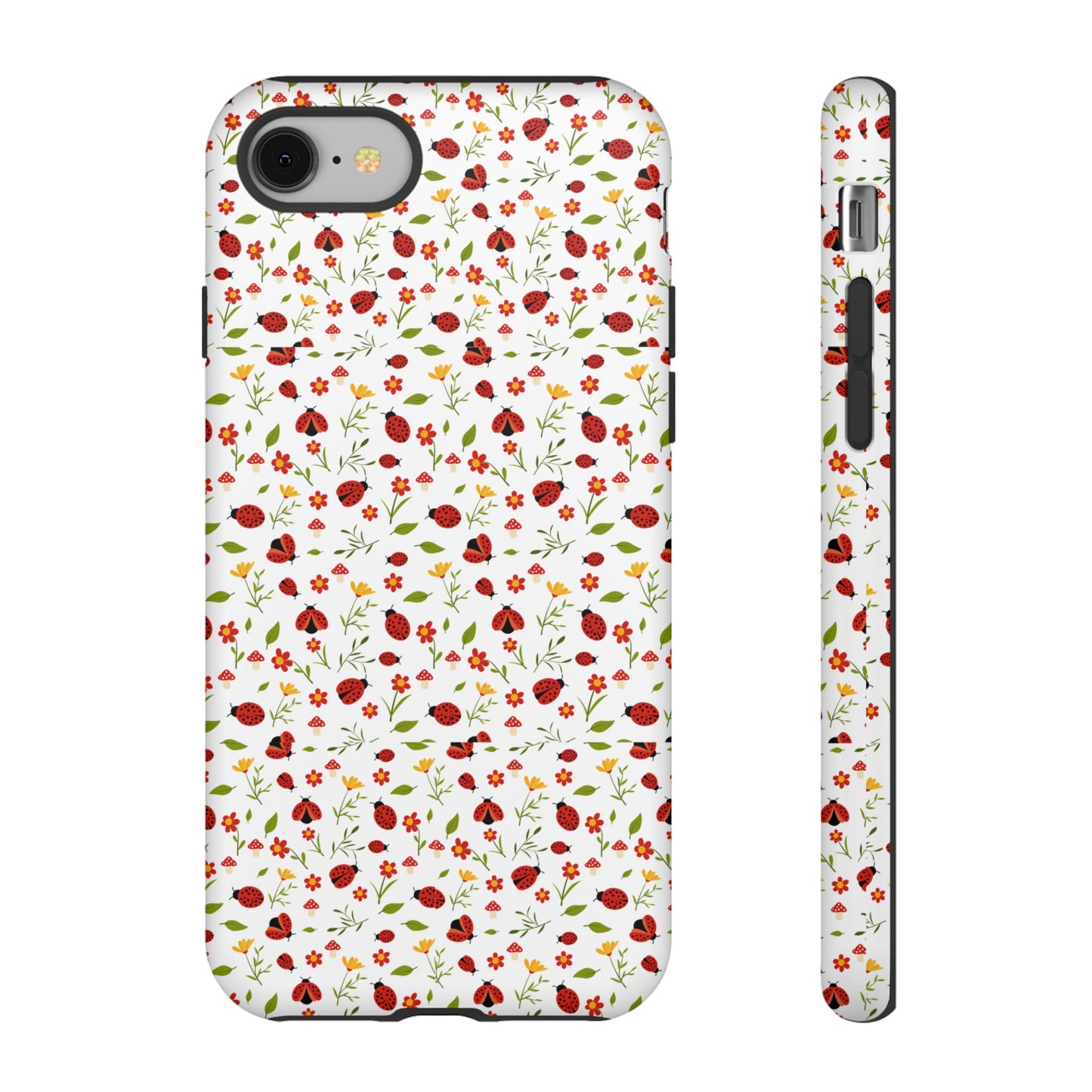 Ladybug Tough Phone Case - Cute Insect Aesthetic, Nature-Inspired Pattern Art, Compatible with iPhone, Galaxy, and Google Phones