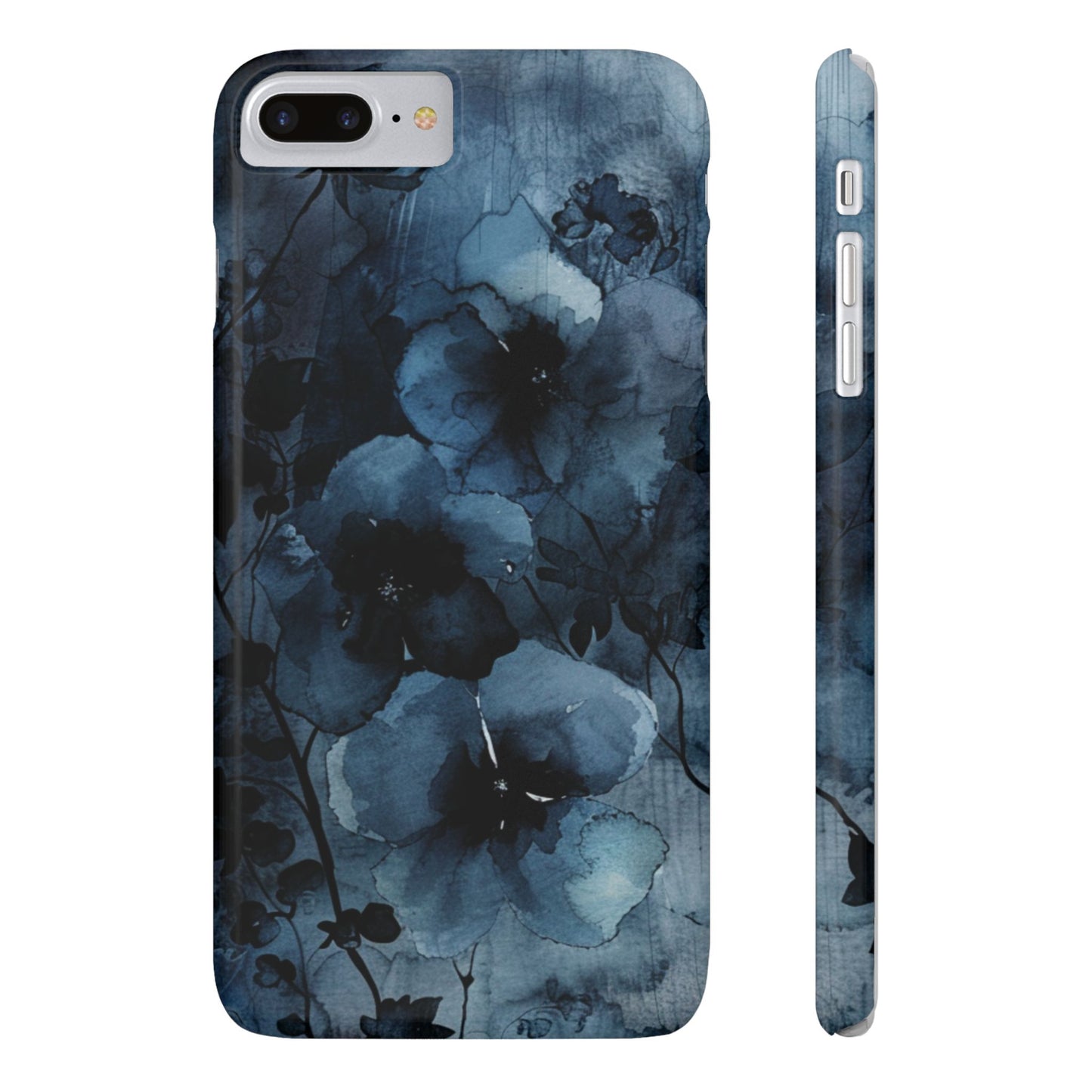 Elegant Floral Slim Phone Cases | Trendy Phone Cover, Blue Flower Design, Gift for Her, Stylish Mobile Case, Floral Accessories