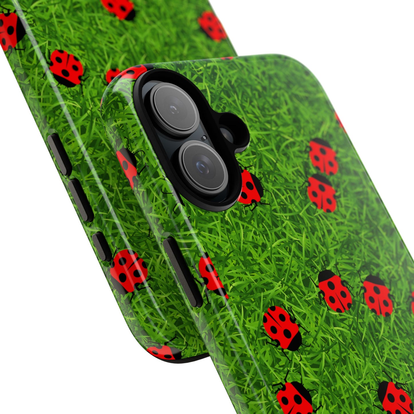 Ladybug Tough Phone Case - Cute Insect Aesthetic, Nature Pattern Art Design, Compatible with iPhone, Galaxy, and Google Phones