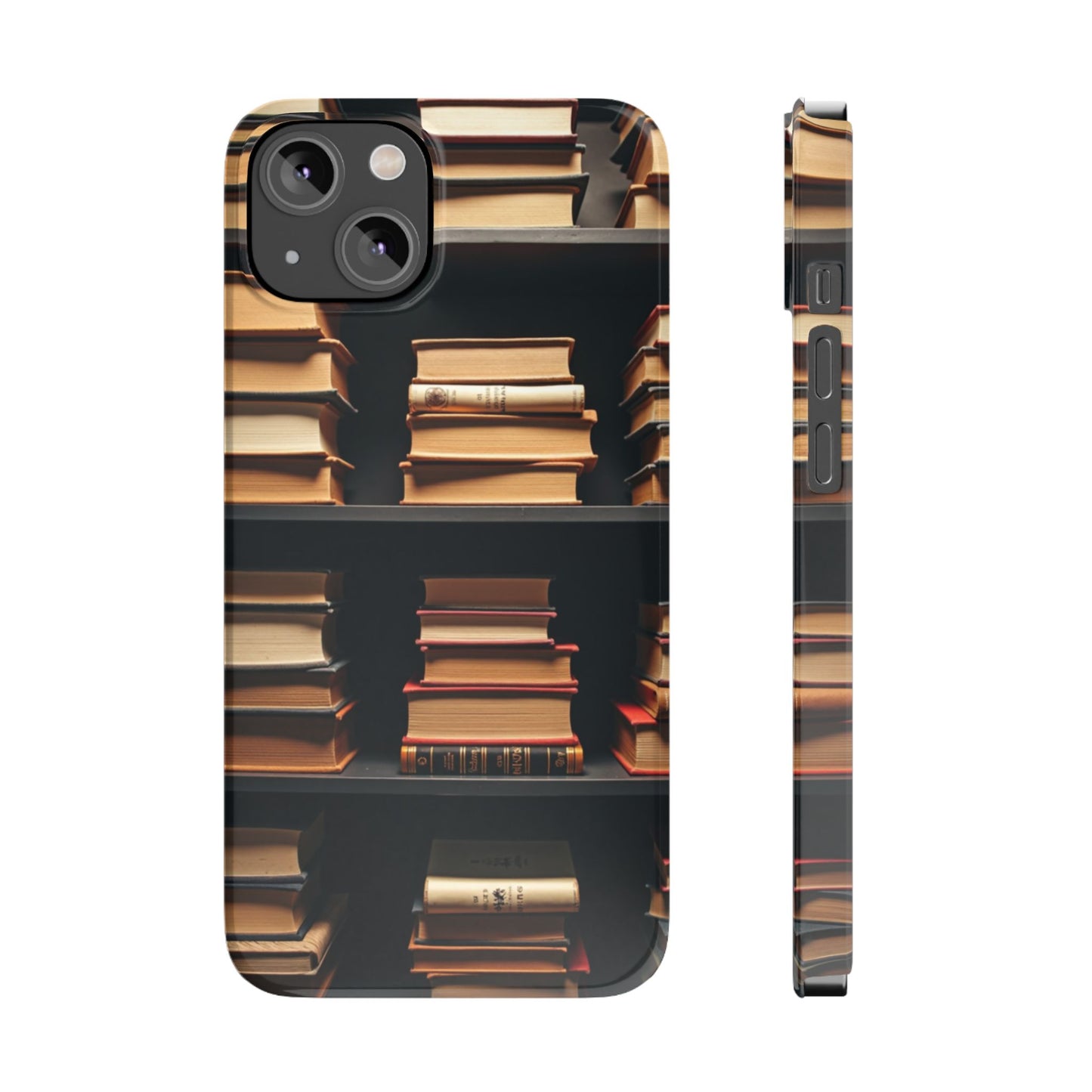 Bookshelf Slim Phone Cases, Literary Gift, Book Lover Accessory, School Supplies, Unique Phone Cover for Readers