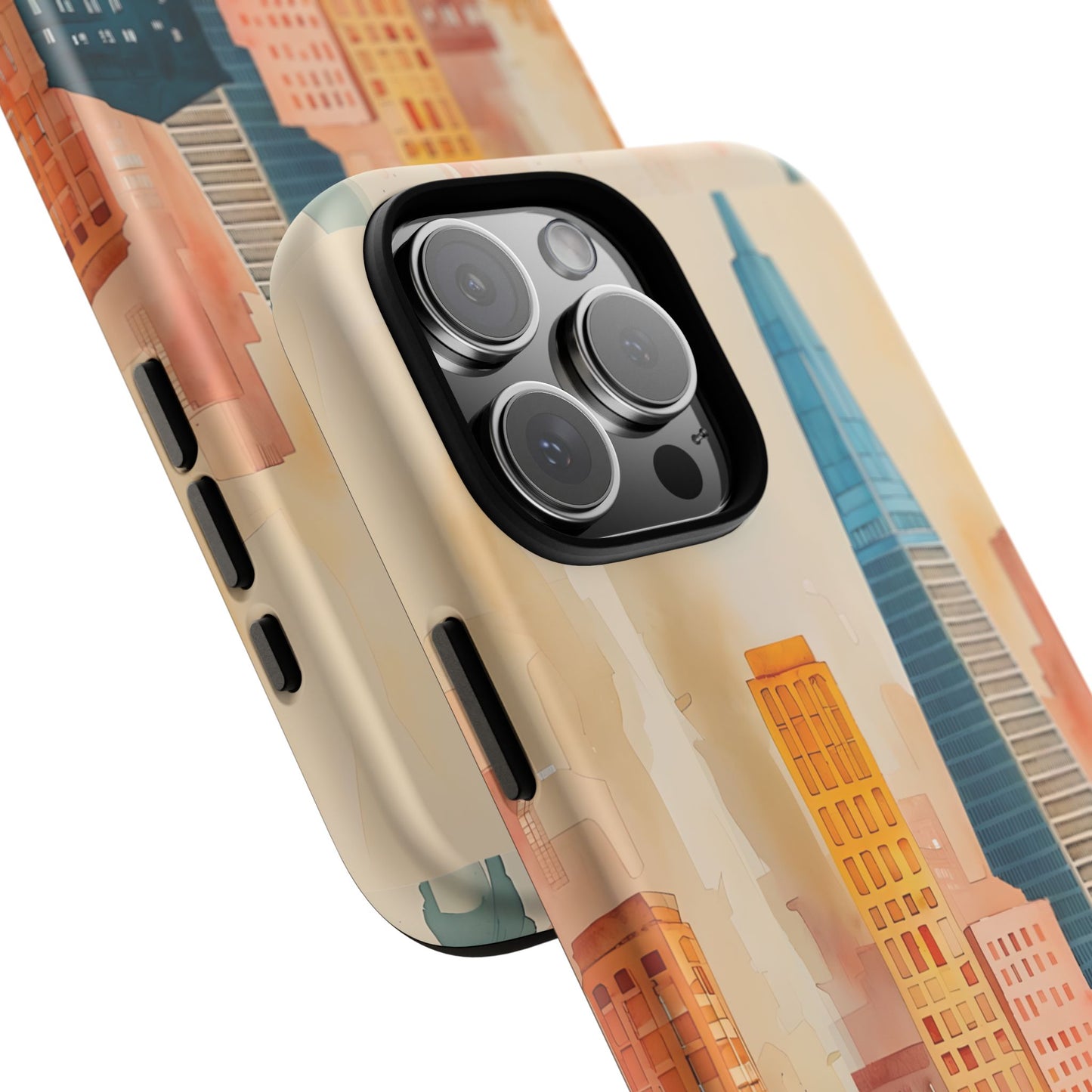 San Francisco Cityscape Tough Phone Case - Tropical Skyline Aesthetic, Sunset Beach Urban Art, Compatible with iPhone, Galaxy, and Google