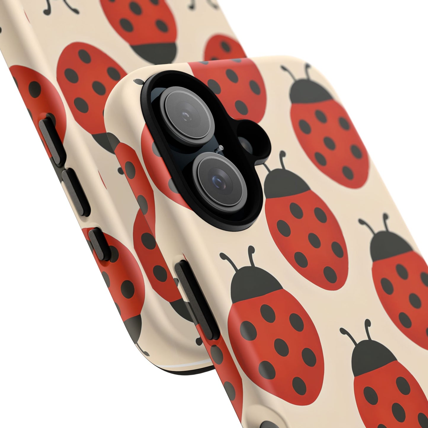 Cute Ladybug Tough Phone Case - Red and Black Insect Pattern, Nature-Inspired Design, Compatible with iPhone, Galaxy, and Google Phones