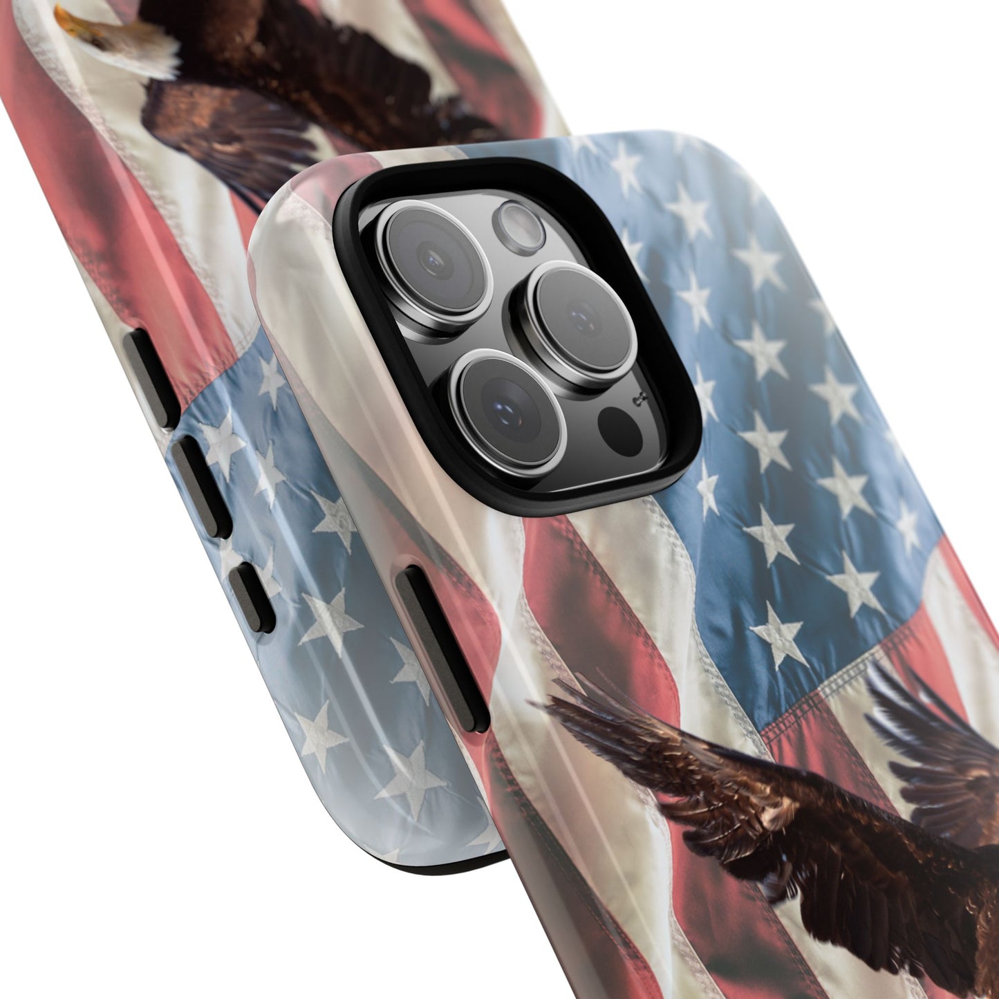 Patriotic Bald Eagle Phone Case American Flag Cover Compatible with iPhone, Samsung, Galaxy, Pixel, 4th of July Patriotic Gift for Veterans