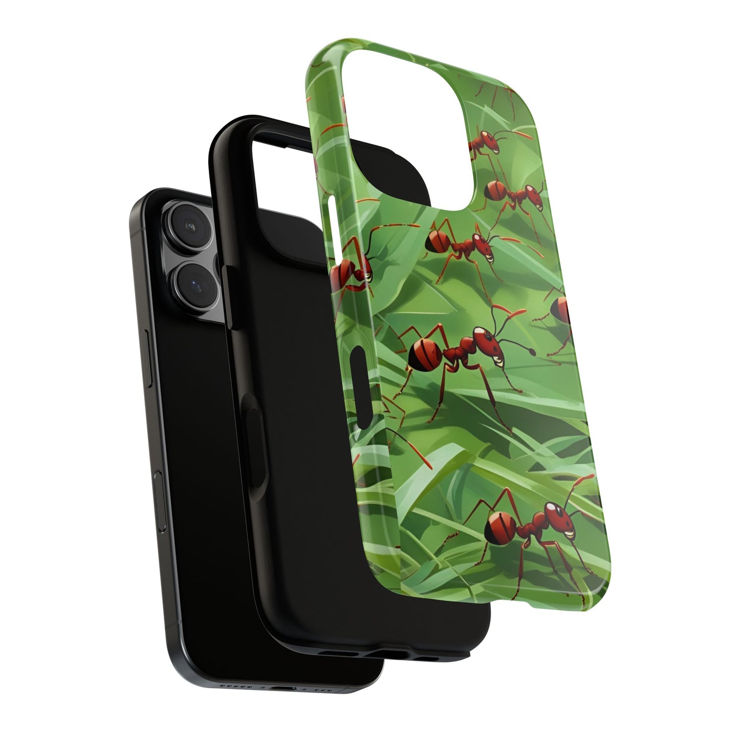Marching Ant Pattern Tough Phone Case - Realistic Insect Art, Minimalist Nature Aesthetic, Compatible with iPhone, Galaxy, and Google Phones