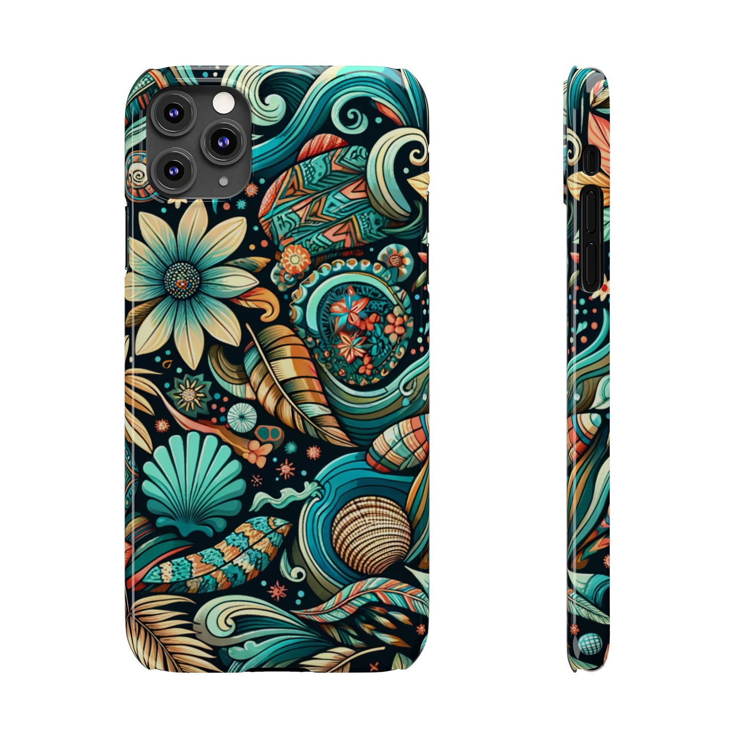 Floral Wave Phone Case - Vibrant Slim Protector, Bohemian Style, Perfect for Gifts, Nature Lovers, Summer Vibes, Eco-Friendly Design