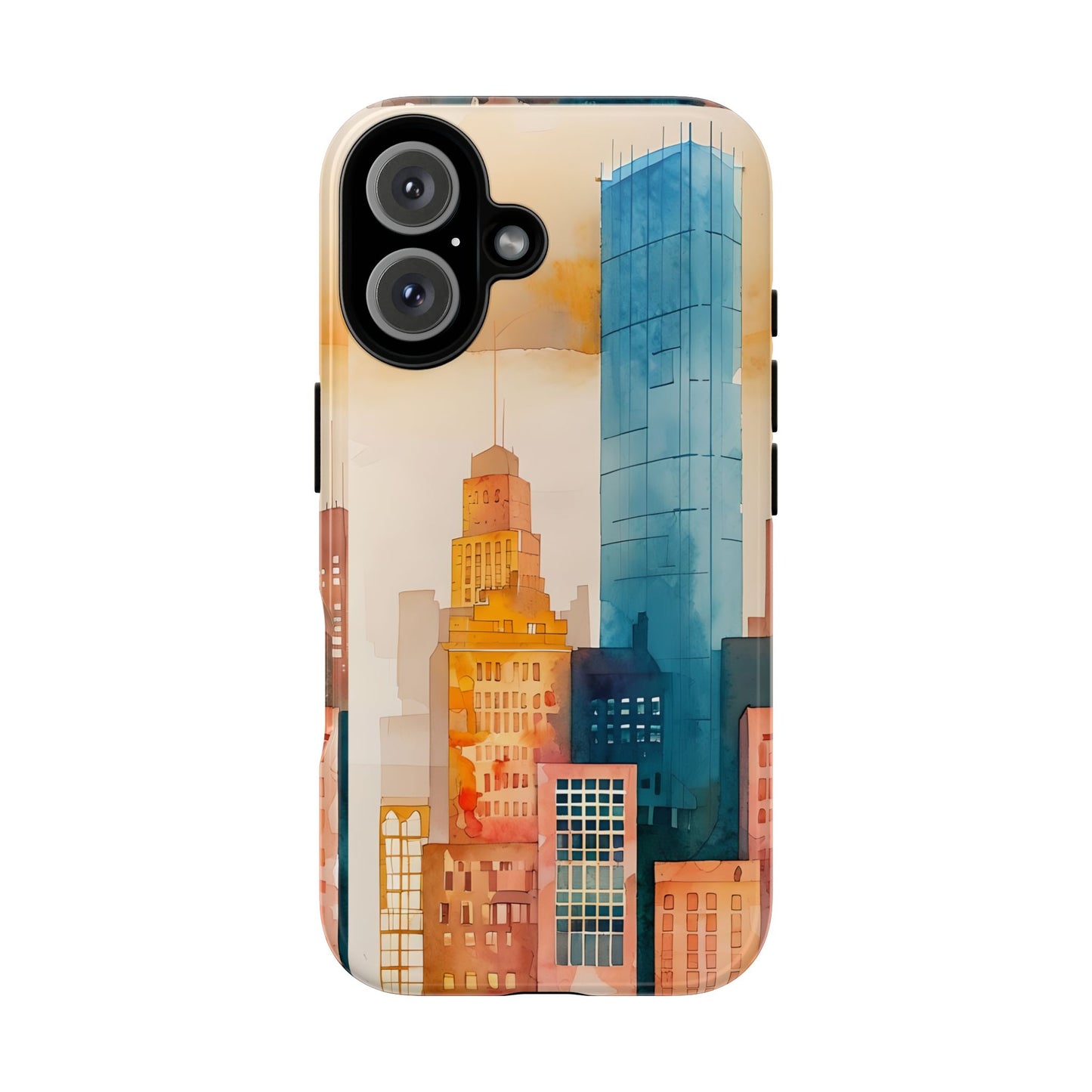 Boston Cityscape Tough Phone Case - Tropical Skyline Aesthetic, Sunset Beach Urban Art, Compatible with iPhone, Galaxy, and Google Phones