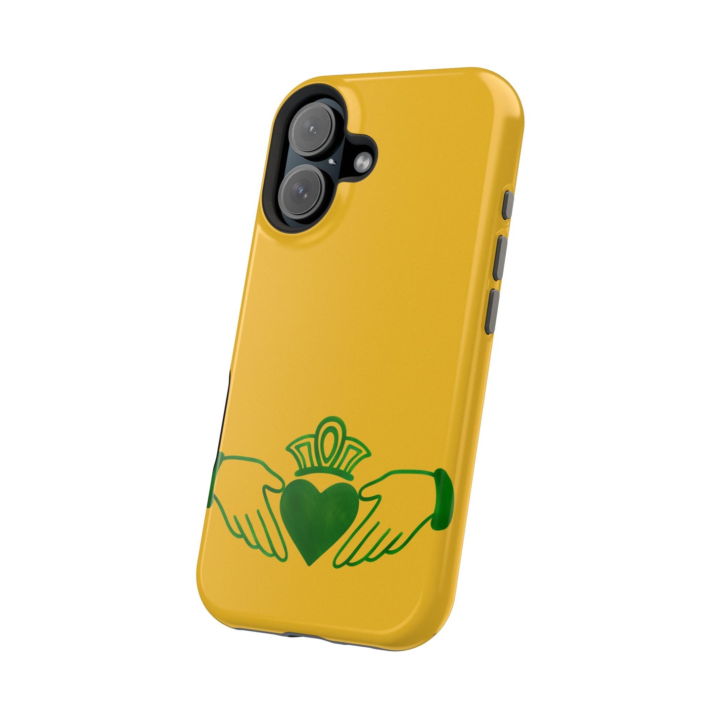 Irish Claddagh Magnetic Phone Case, Gold and Green Design Phone Cover, Ireland Art, Compatible with iPhone 17, 16, 15, 14, 13