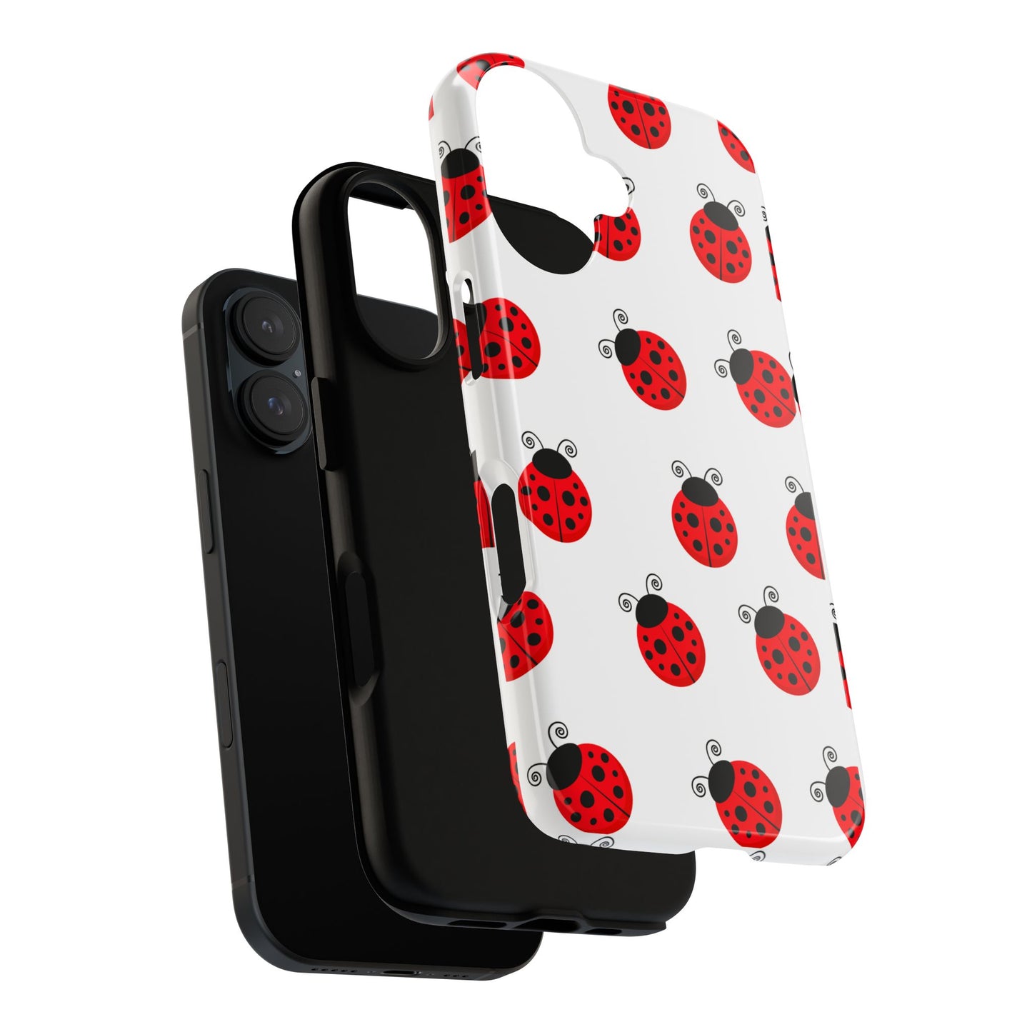 Ladybug Tough Phone Case - Cute Insect Aesthetic, Nature-Inspired Pattern Art, Compatible with iPhone, Galaxy, and Google Phones