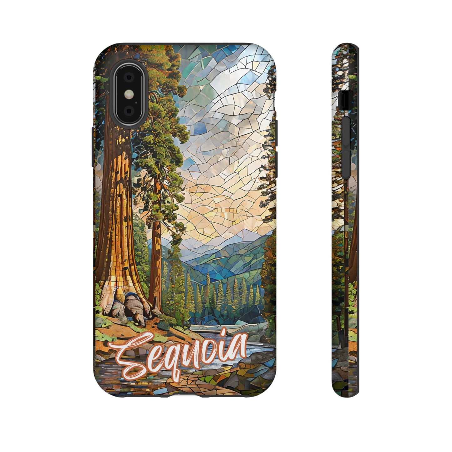 Sequoia National Park Northern California Phone Case, Mosaic Phone Case, Mountain Nature Art, National Park Gift, Scenic Forest Phone Cover