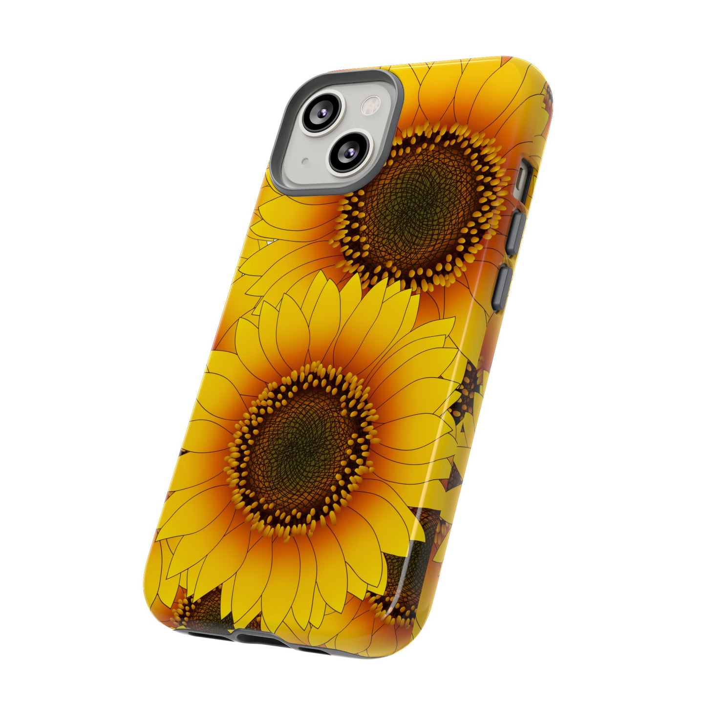 Sunflower Aesthetic Tough Phone Case - Bright Floral Art, Bold Yellow Sunflower Design, Compatible with iPhone, Galaxy, and Google Phones