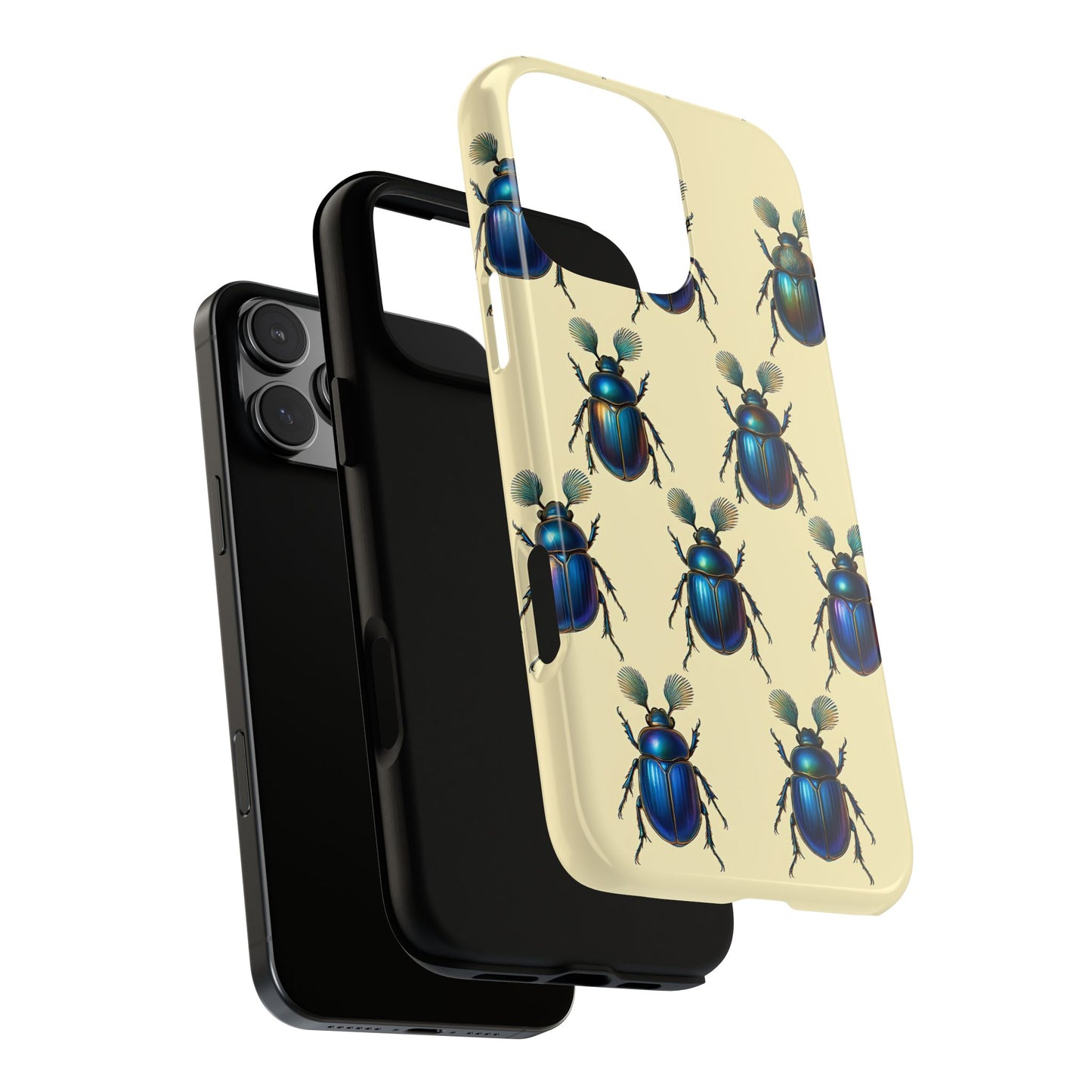 Beetle Tough Phone Case - Nature-Inspired Insect Art, Vintage Bug Pattern Design, Compatible with iPhone, Galaxy, and Google Phones