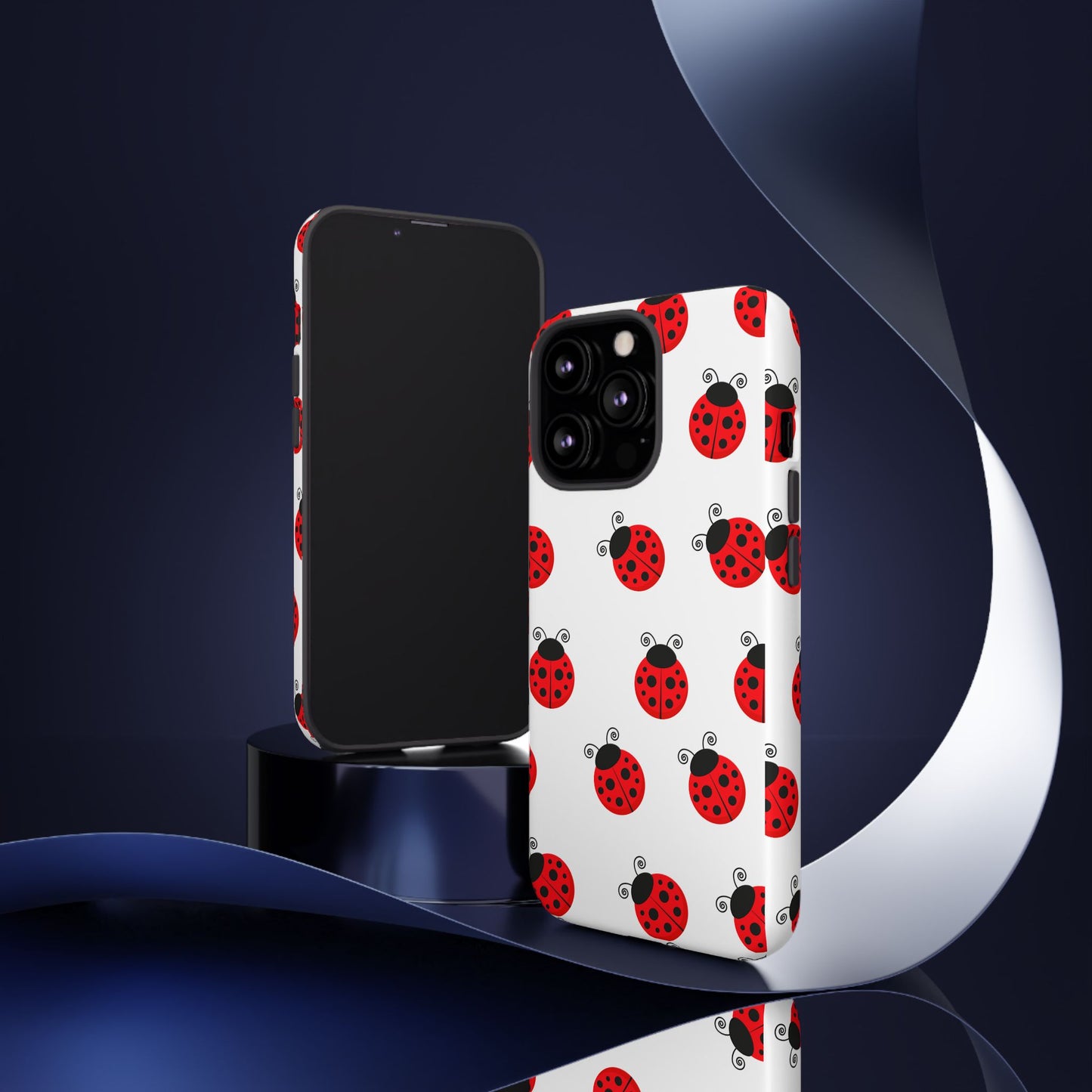 Ladybug Tough Phone Case - Cute Insect Aesthetic, Nature-Inspired Pattern Art, Compatible with iPhone, Galaxy, and Google Phones
