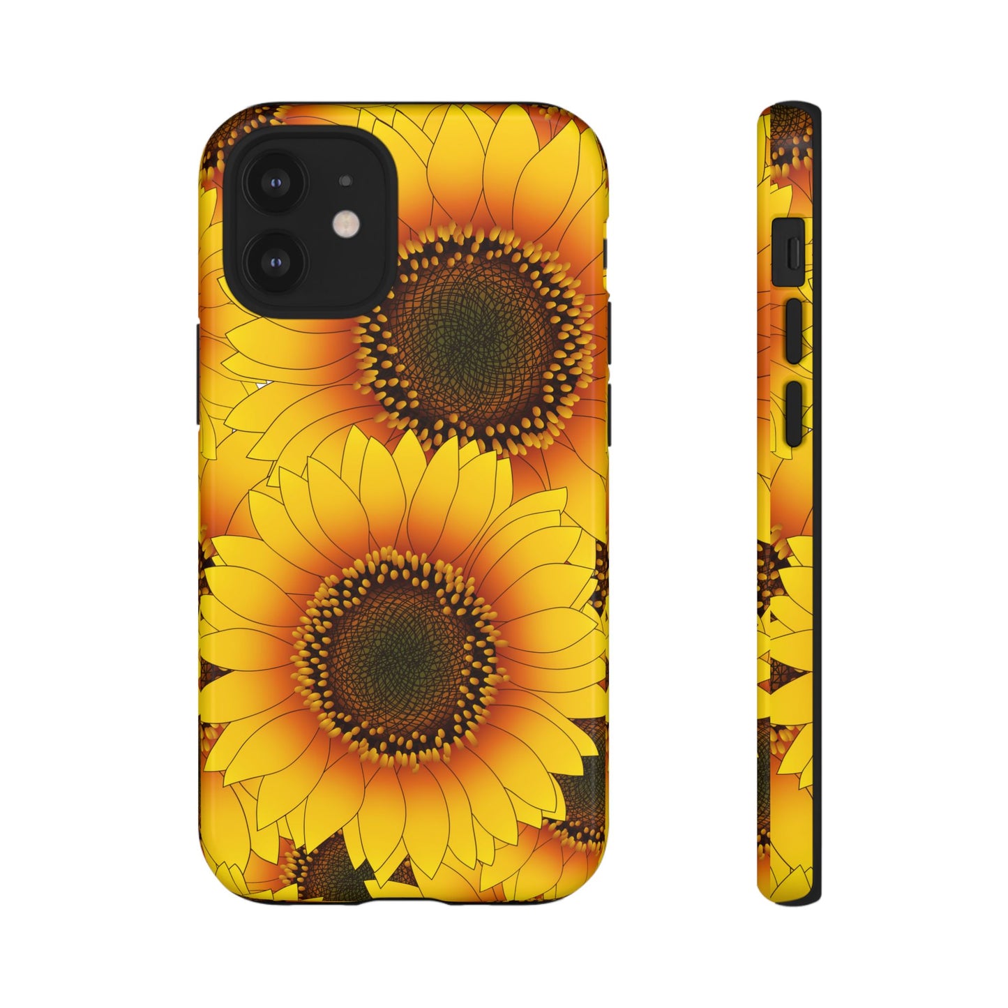 Sunflower Aesthetic Tough Phone Case - Bright Floral Art, Bold Yellow Sunflower Design, Compatible with iPhone, Galaxy, and Google Phones