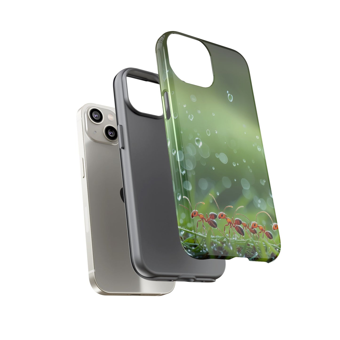 Marching Ant Pattern Tough Phone Case - Realistic Insect Art, Minimalist Nature Aesthetic, Compatible with iPhone, Galaxy, and Google Phones