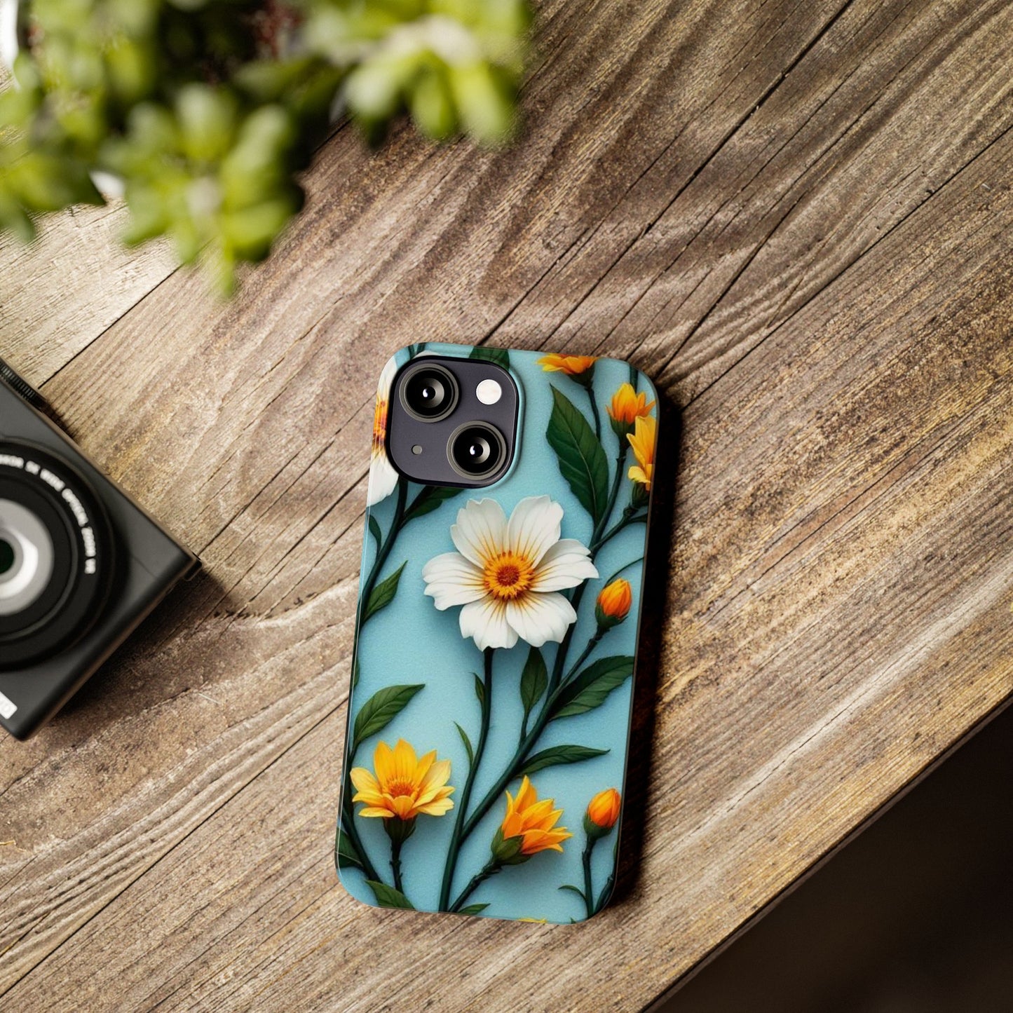 Floral Slim Phone Case, Smartphone Accessories, Gift for Her, Nature Lover Gift, Spring Decor, Cute Phone Cover