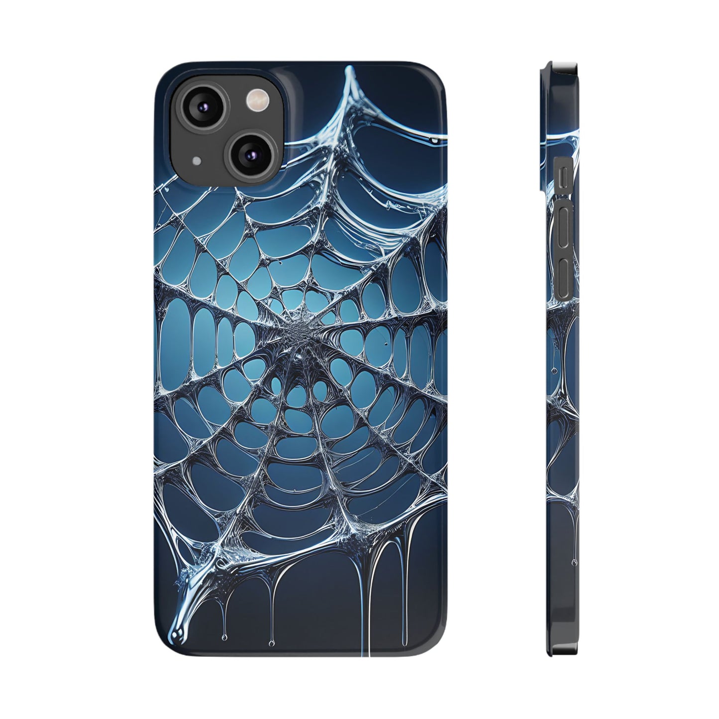 Spider Web Slim Phone Case - Artistic Design for Halloween, Unique Gift, Phone Accessories, Trendy Tech Style, Eco-Friendly Case