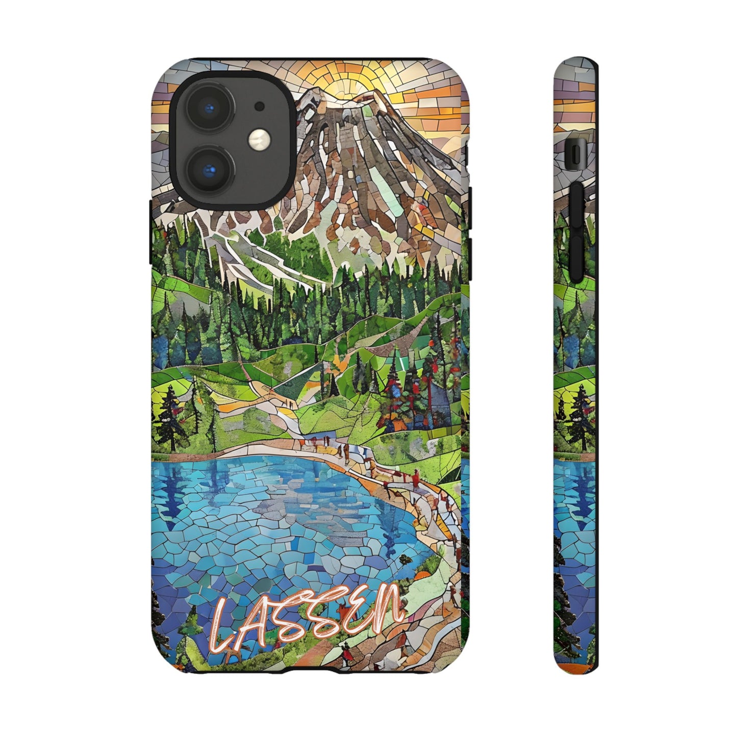 Lassen Volcanic National Park California Phone Case, Mosaic Phone Case, Mountain Nature Art, National Park Gift, Scenic Forest Phone Cover