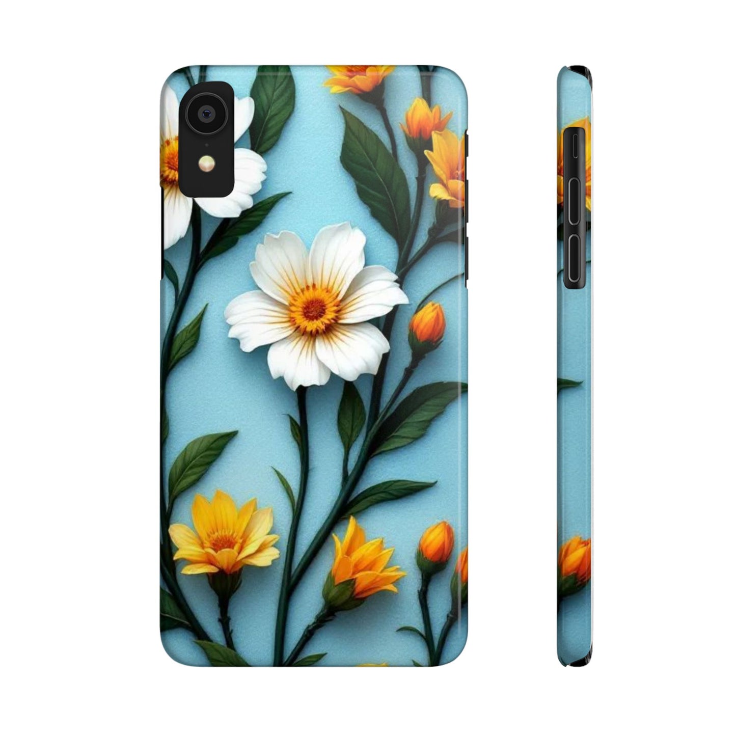 Floral Slim Phone Case, Smartphone Accessories, Gift for Her, Nature Lover Gift, Spring Decor, Cute Phone Cover