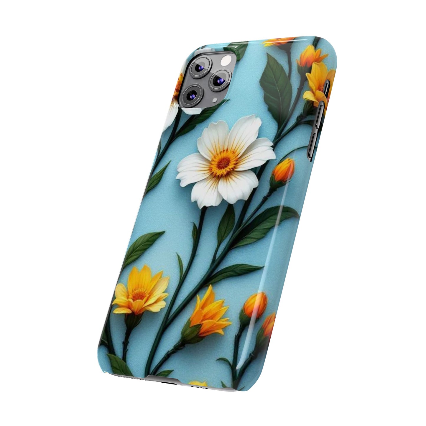 Floral Slim Phone Case, Smartphone Accessories, Gift for Her, Nature Lover Gift, Spring Decor, Cute Phone Cover
