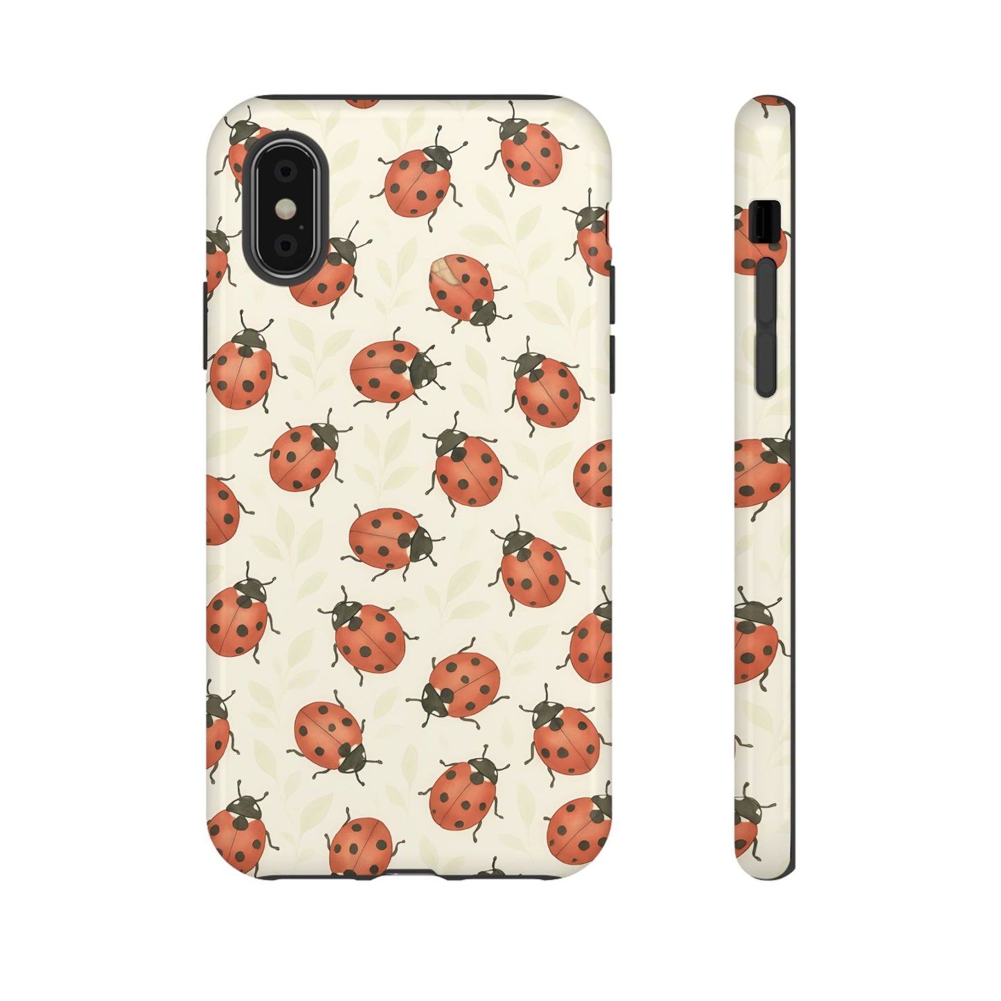Ladybug Tough Phone Case - Cute Insect Aesthetic, Nature-Inspired Pattern Art, Compatible with iPhone, Galaxy, and Google Phones