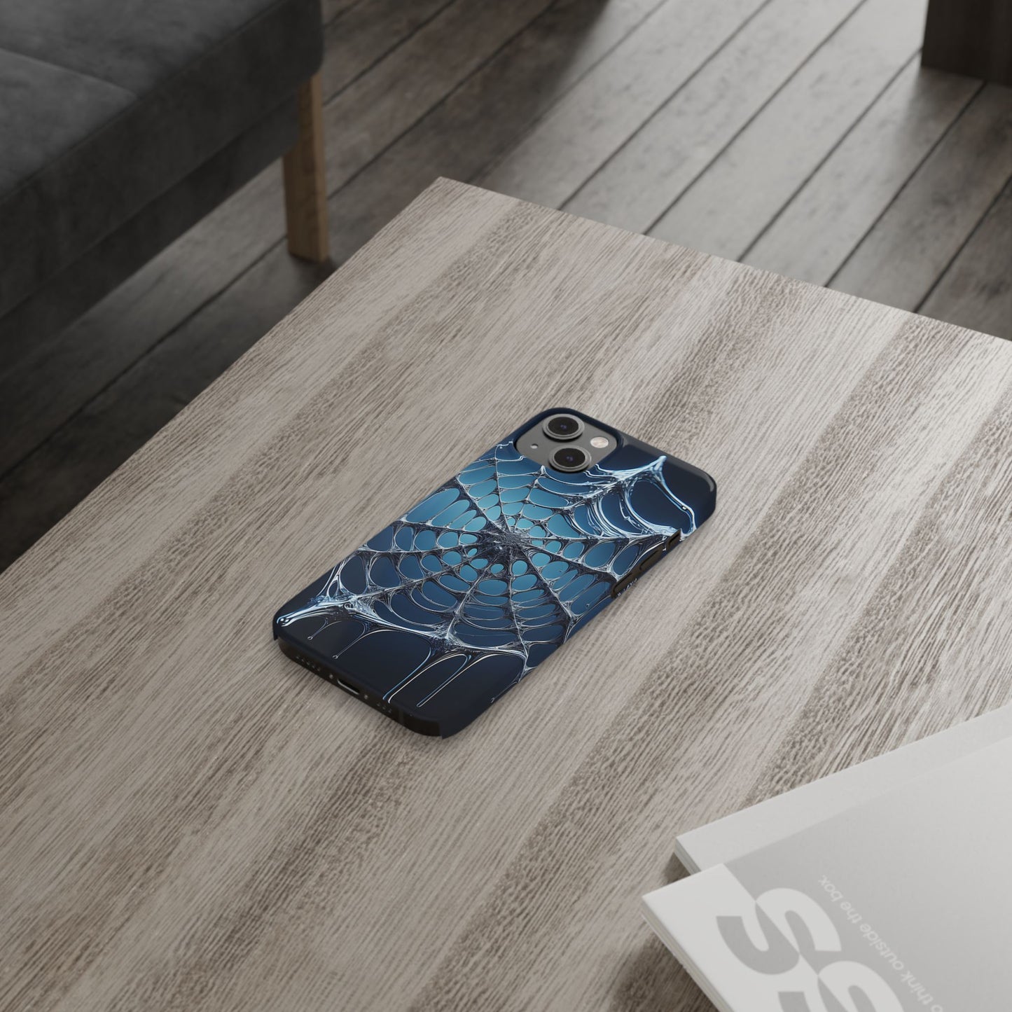 Spider Web Slim Phone Case - Artistic Design for Halloween, Unique Gift, Phone Accessories, Trendy Tech Style, Eco-Friendly Case