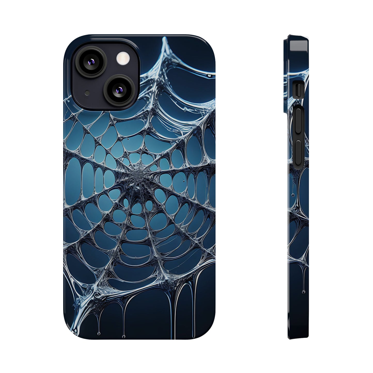 Spider Web Slim Phone Case - Artistic Design for Halloween, Unique Gift, Phone Accessories, Trendy Tech Style, Eco-Friendly Case