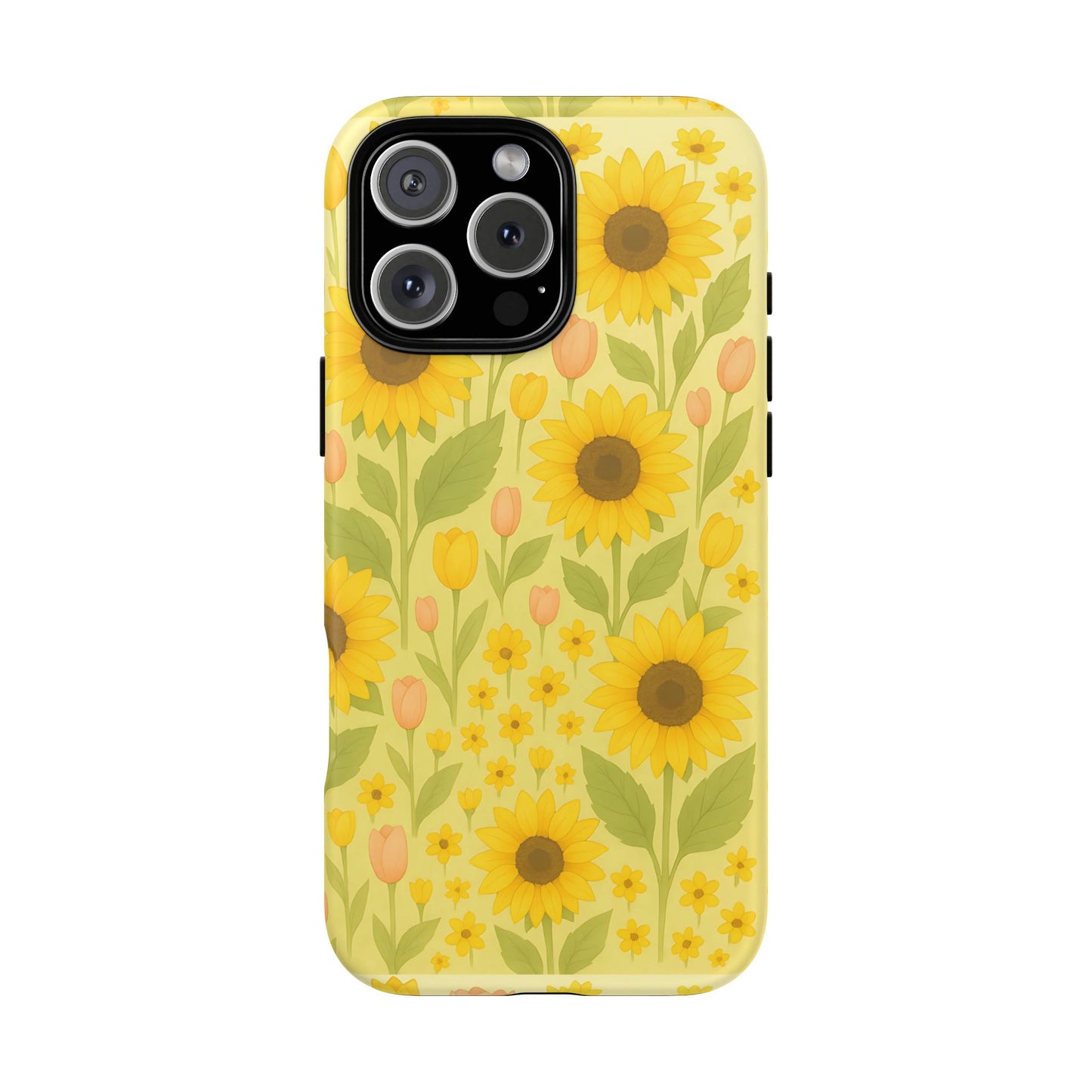 Sunflower Floral Phone Case, Watercolor Botanical Print, Aesthetic Tough Phone Case, Compatible with iPhone, Galaxy, Google