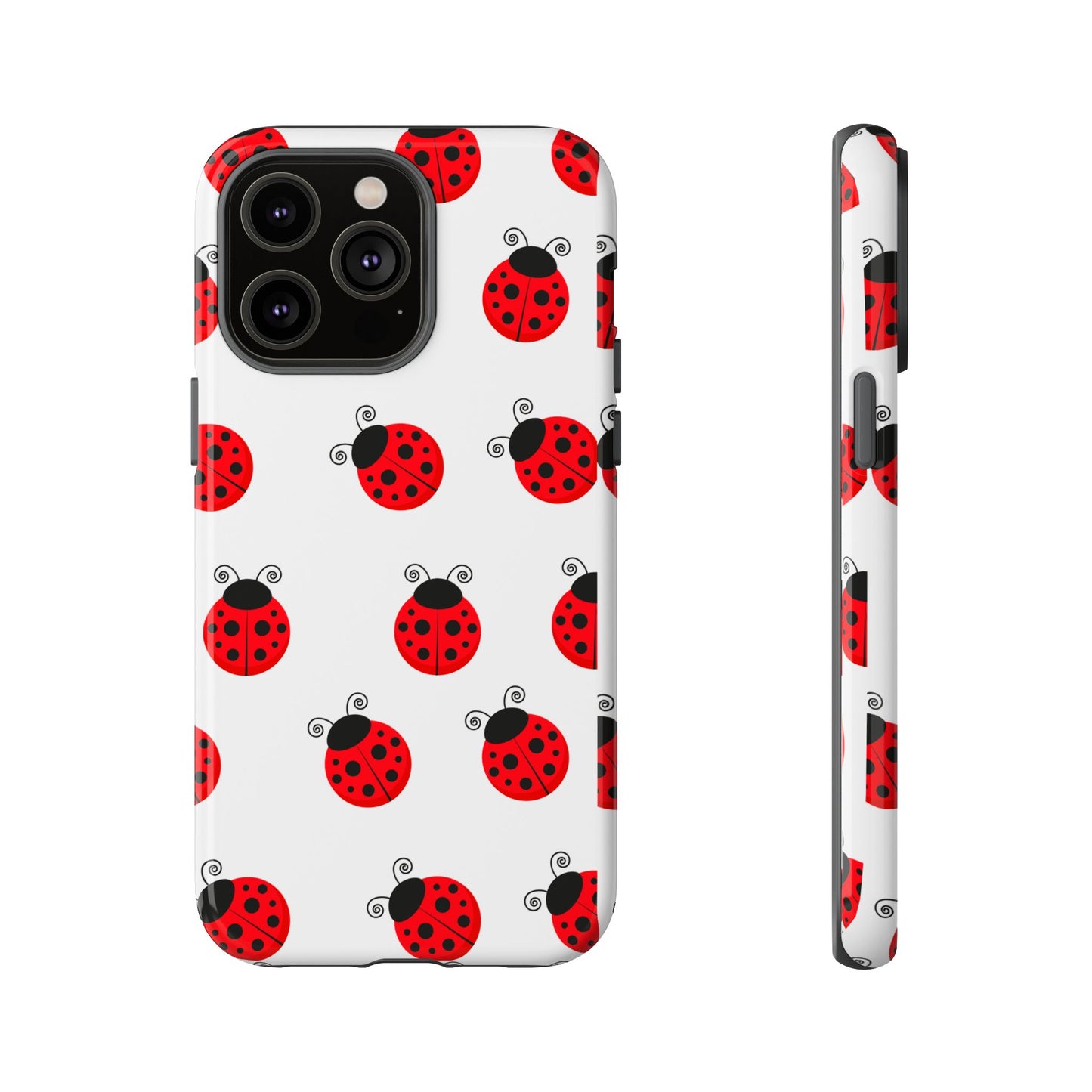 Ladybug Tough Phone Case - Cute Insect Aesthetic, Nature-Inspired Pattern Art, Compatible with iPhone, Galaxy, and Google Phones