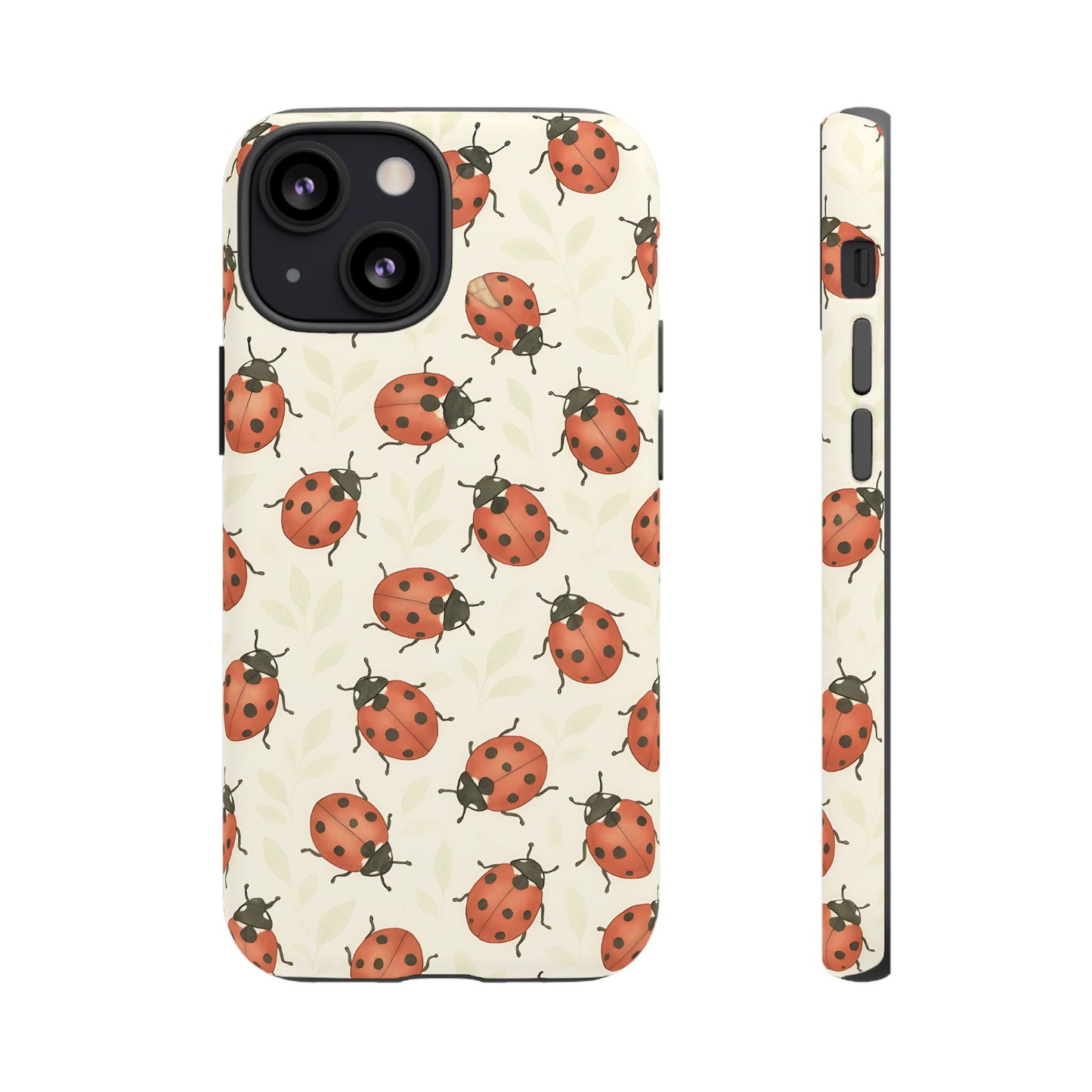 Ladybug Tough Phone Case - Cute Insect Aesthetic, Nature-Inspired Pattern Art, Compatible with iPhone, Galaxy, and Google Phones