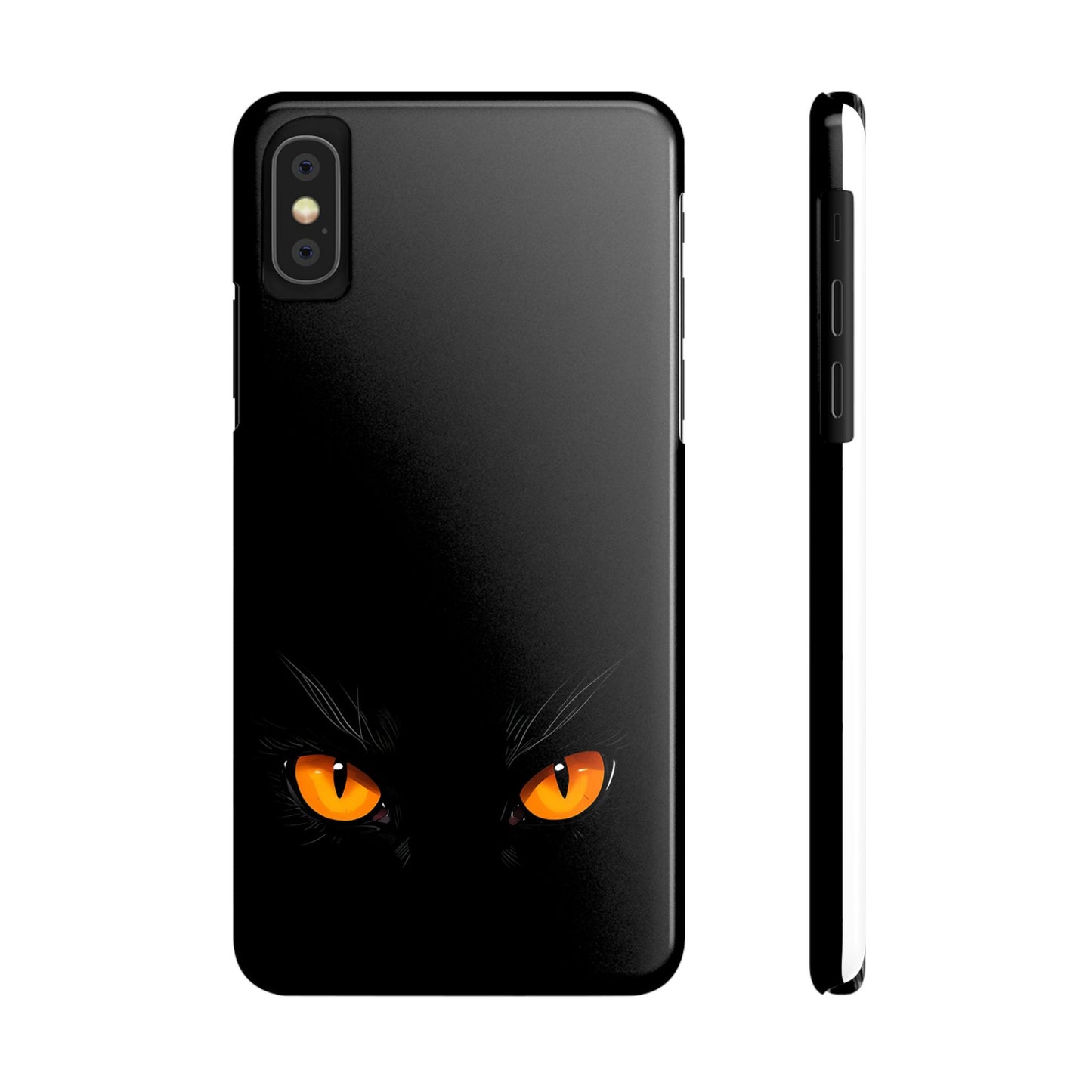 Black Cat Slim Phone Case - Gothic Halloween Aesthetic, Subtle Spookycore Aesthetic, Compatible with iPhone, Galaxy, and Google Phones