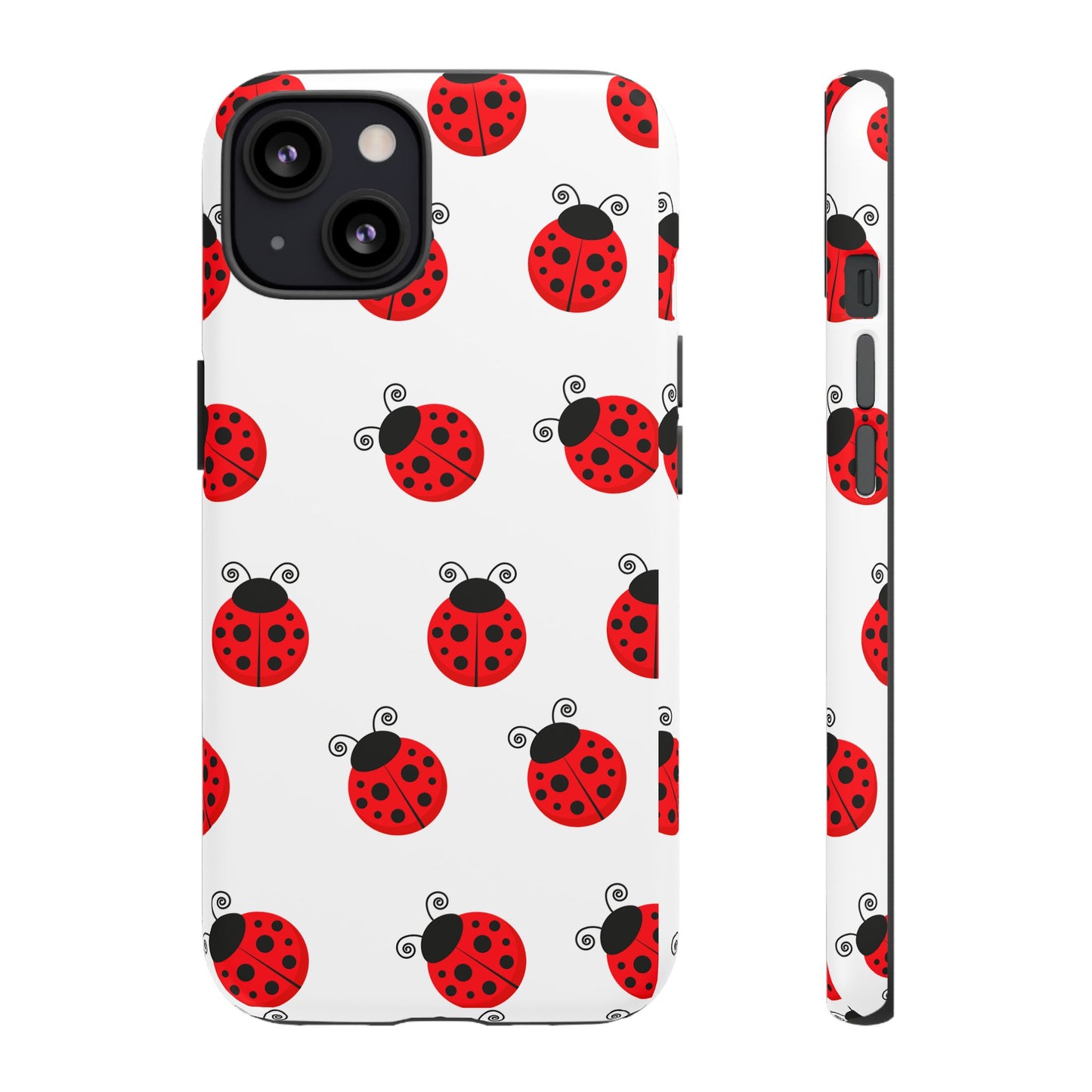 Ladybug Tough Phone Case - Cute Insect Aesthetic, Nature-Inspired Pattern Art, Compatible with iPhone, Galaxy, and Google Phones