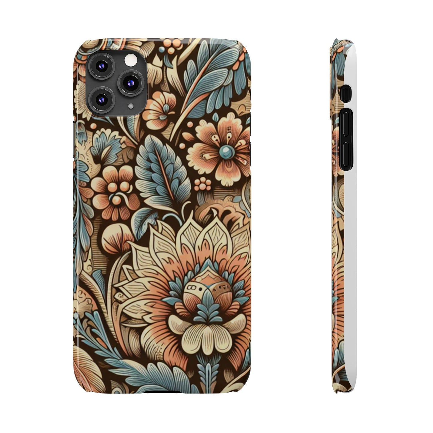 Floral Slim Phone Case, Boho Chic Phone Cover, Stylish Gift for Her, Spring and Summer Accessory, Trendy Phone Protector
