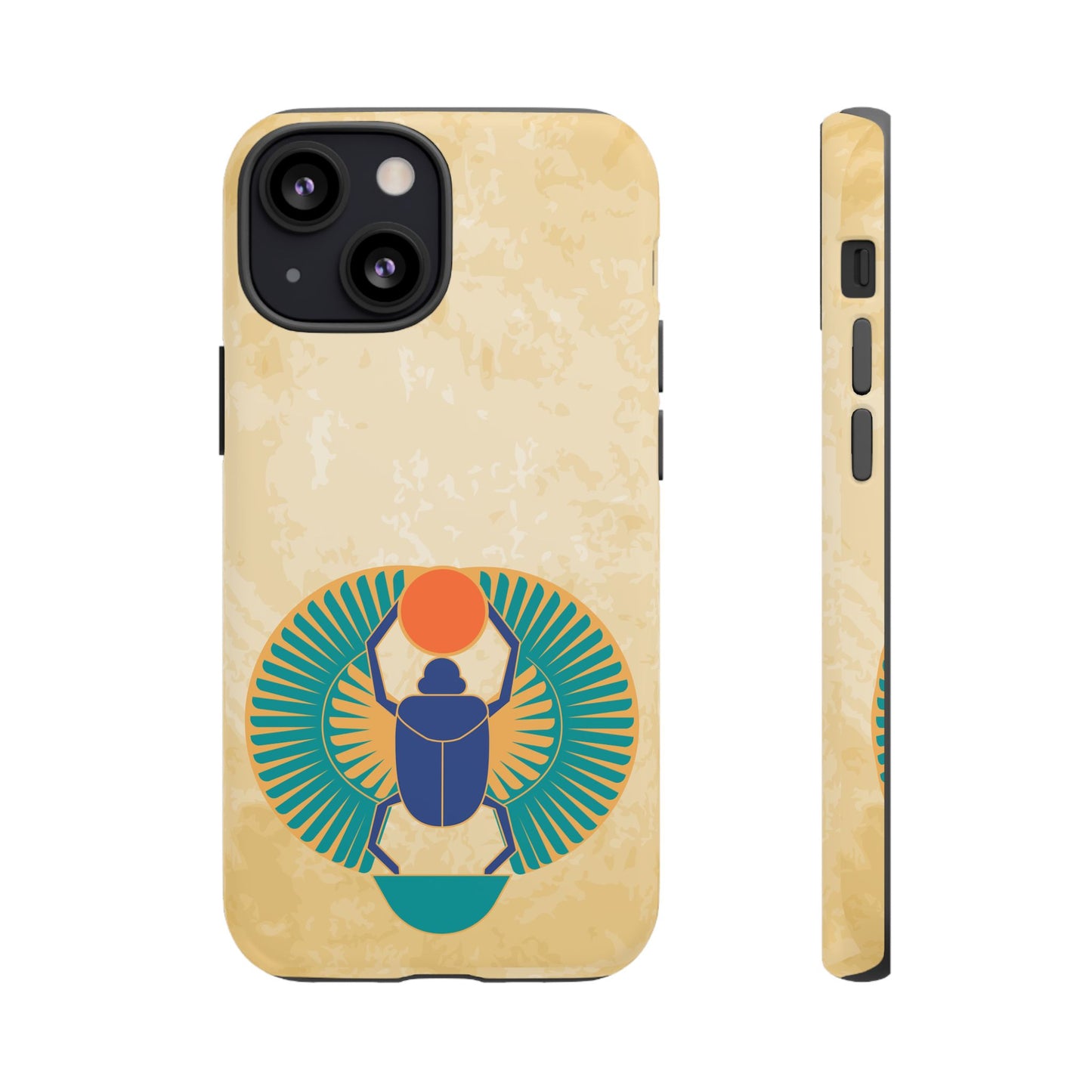 Ancient Egyptian Scarab Beetle Tough Phone Case - Symbol of Rebirth Design, Mythological Art, Compatible with iPhone, Galaxy, and Google