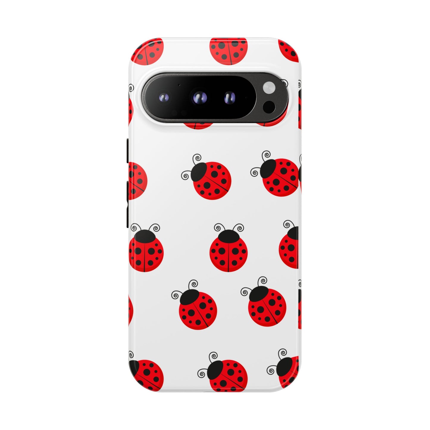 Ladybug Tough Phone Case - Cute Insect Aesthetic, Nature-Inspired Pattern Art, Compatible with iPhone, Galaxy, and Google Phones
