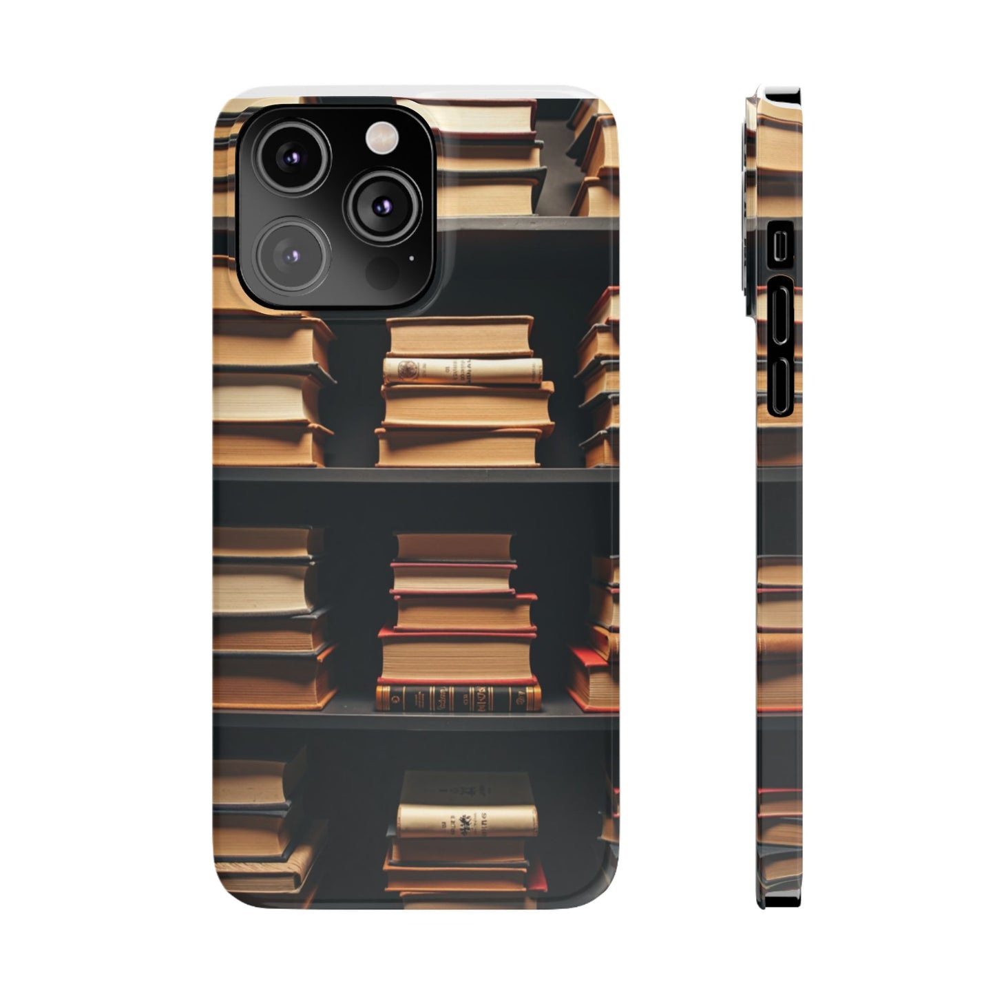 Bookshelf Slim Phone Cases, Literary Gift, Book Lover Accessory, School Supplies, Unique Phone Cover for Readers