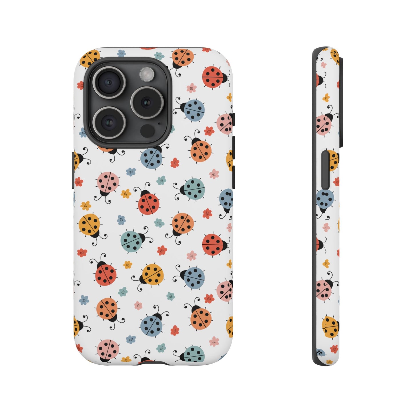Ladybug Tough Phone Case - Cute Insect Aesthetic, Nature-Inspired Pattern Art, Compatible with iPhone, Galaxy, and Google Phones