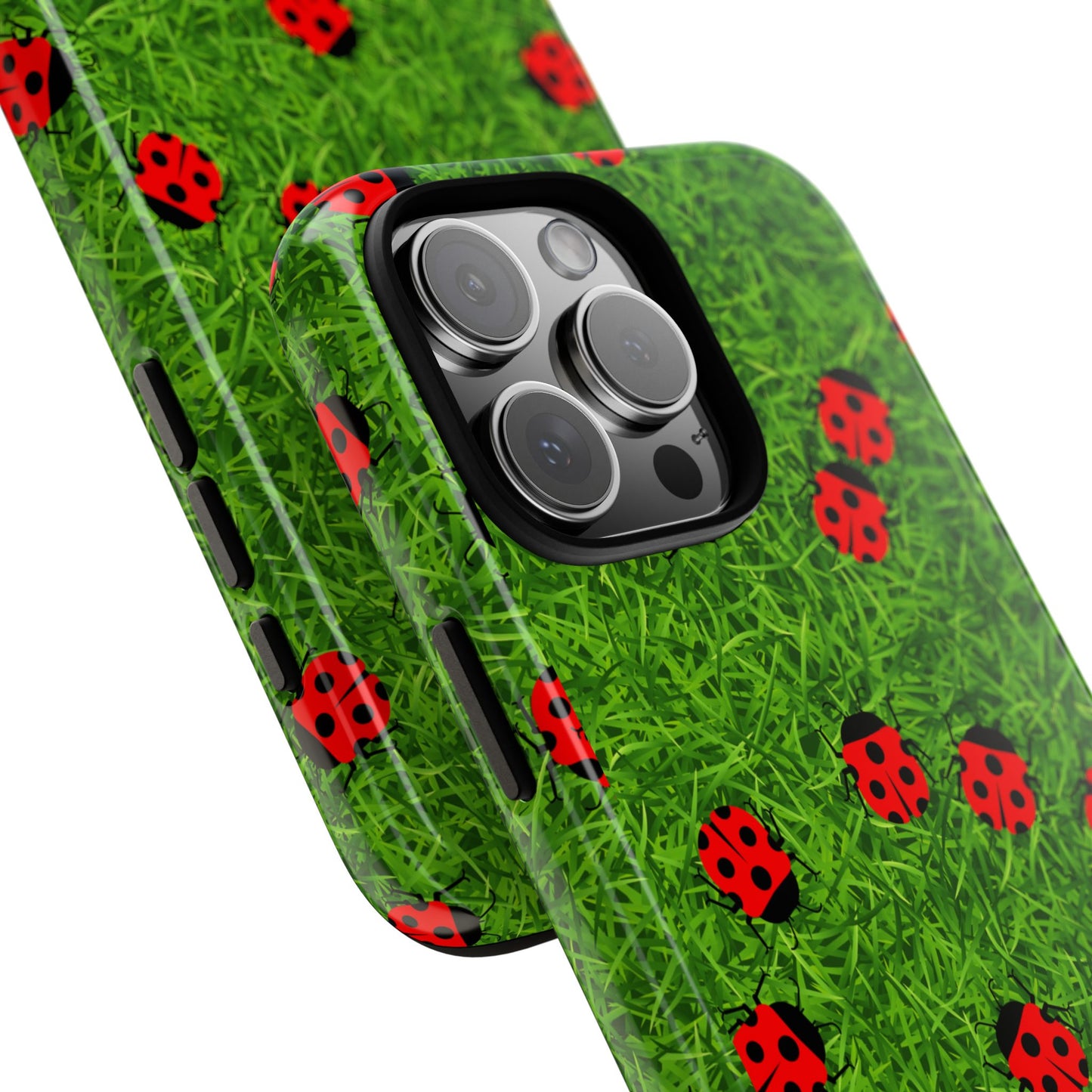 Ladybug Tough Phone Case - Cute Insect Aesthetic, Nature Pattern Art Design, Compatible with iPhone, Galaxy, and Google Phones