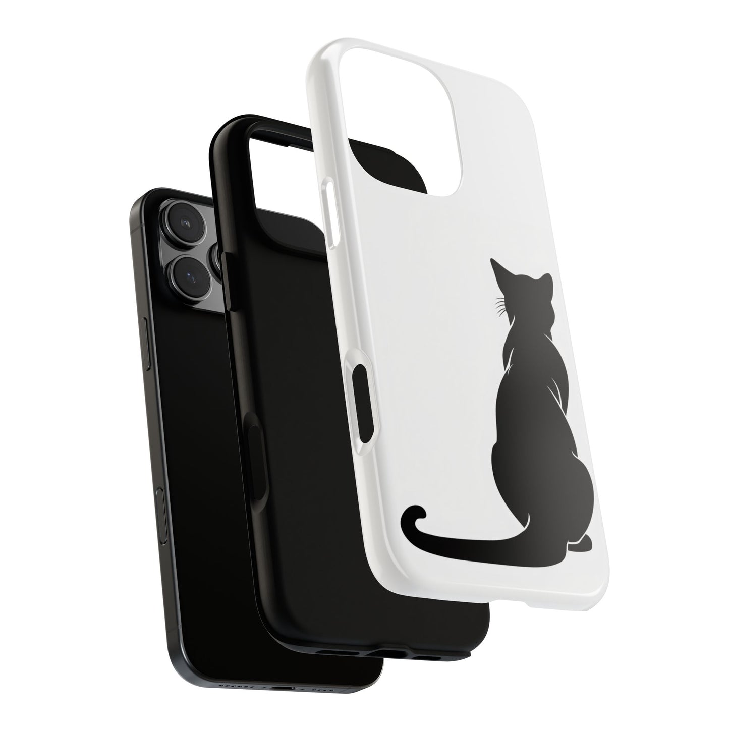 Black Cat Halloween Phone Case Coquette - Creepy Cute Gift for Her, Goth Coquette Spooky Tough Case, Compatible with iPhone, Galaxy, Google