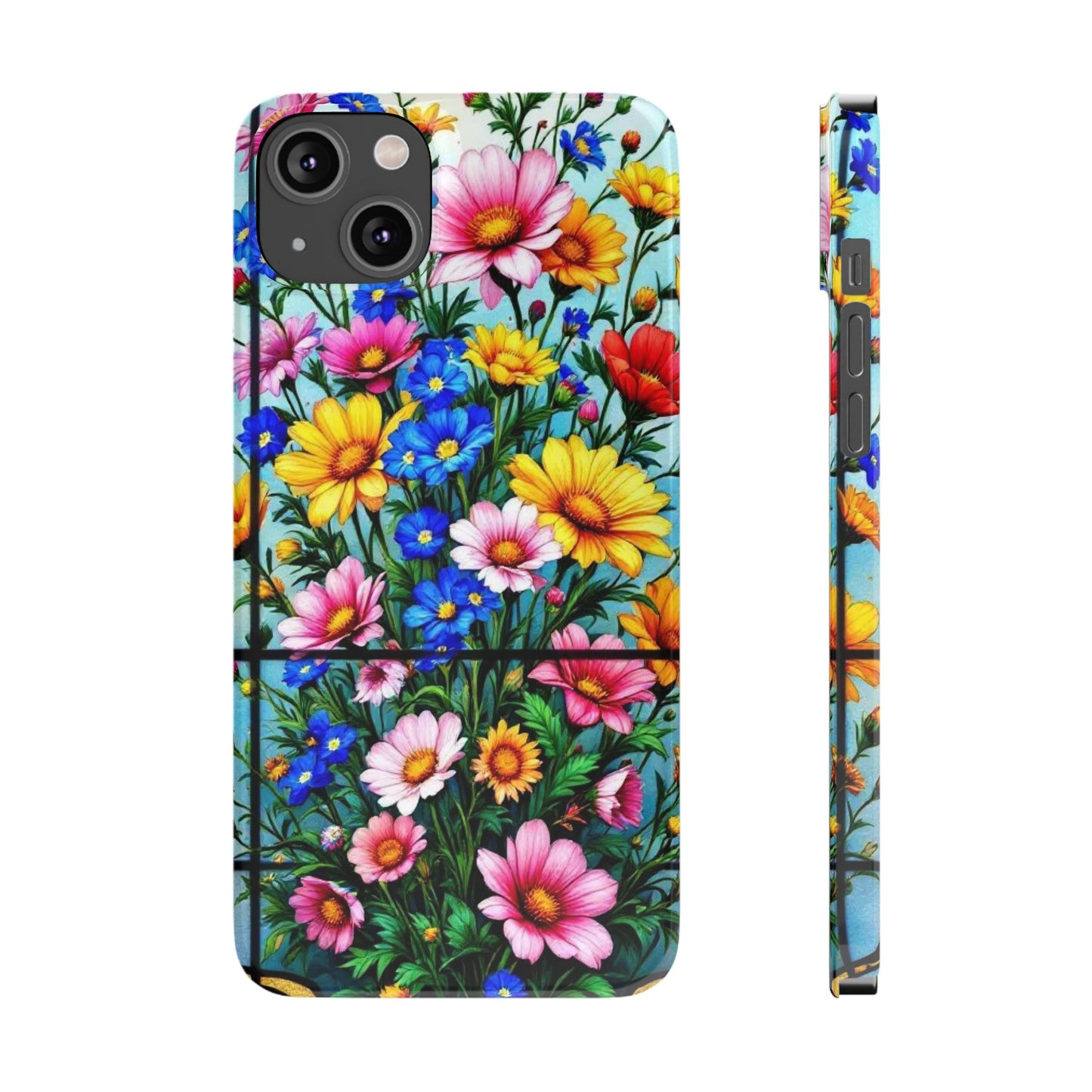 Vibrant Floral Slim Phone Cases | Cute Phone Cover Gifts for Nature Lovers, Spring Decor, Birthday or Holiday Gifts, Flower Design
