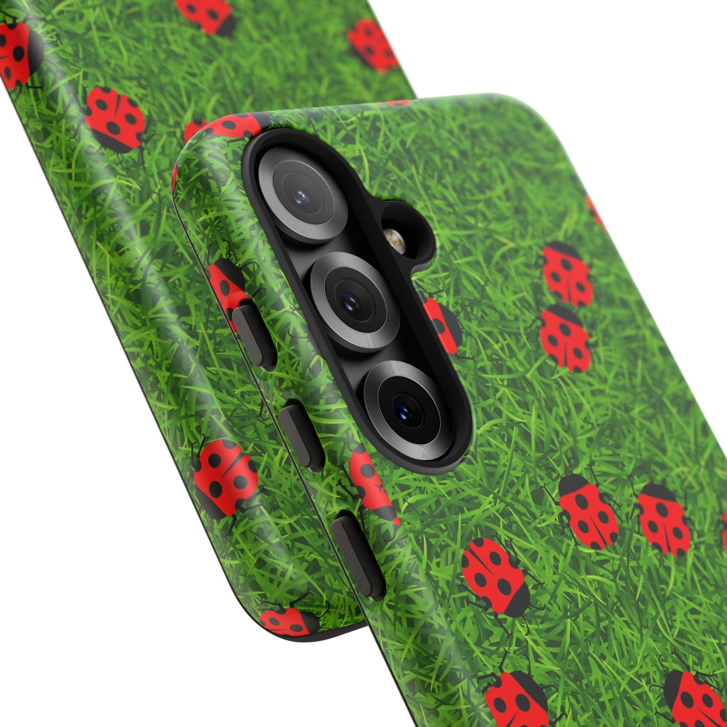 Ladybug Tough Phone Case - Cute Insect Aesthetic, Nature Pattern Art Design, Compatible with iPhone, Galaxy, and Google Phones