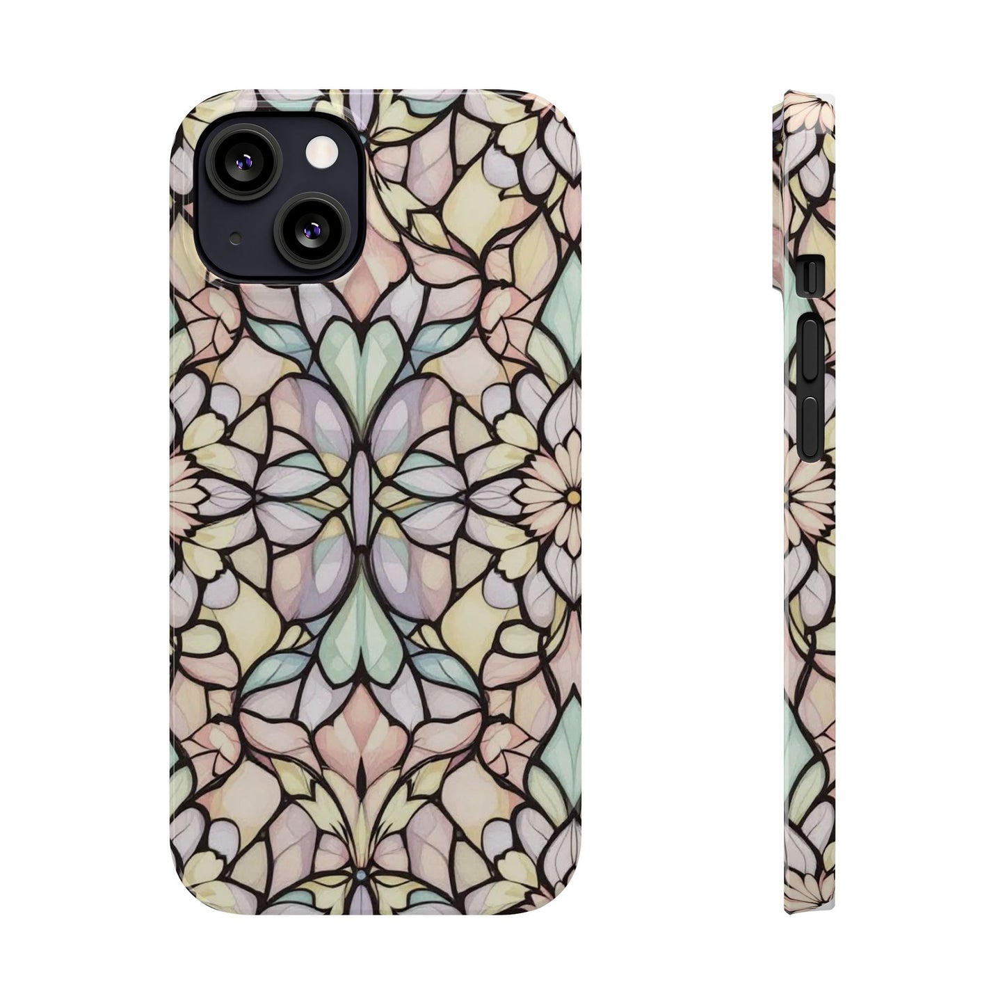 Floral Pattern Slim Phone Case - Perfect Gift for Nature Lovers, Stylish Accessory, Mobile Protection, Unique Design, Spring Vibes