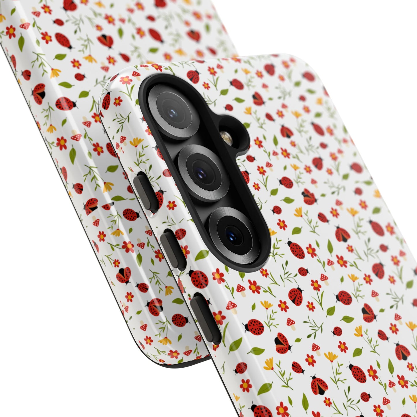 Ladybug Tough Phone Case - Cute Insect Aesthetic, Nature-Inspired Pattern Art, Compatible with iPhone, Galaxy, and Google Phones