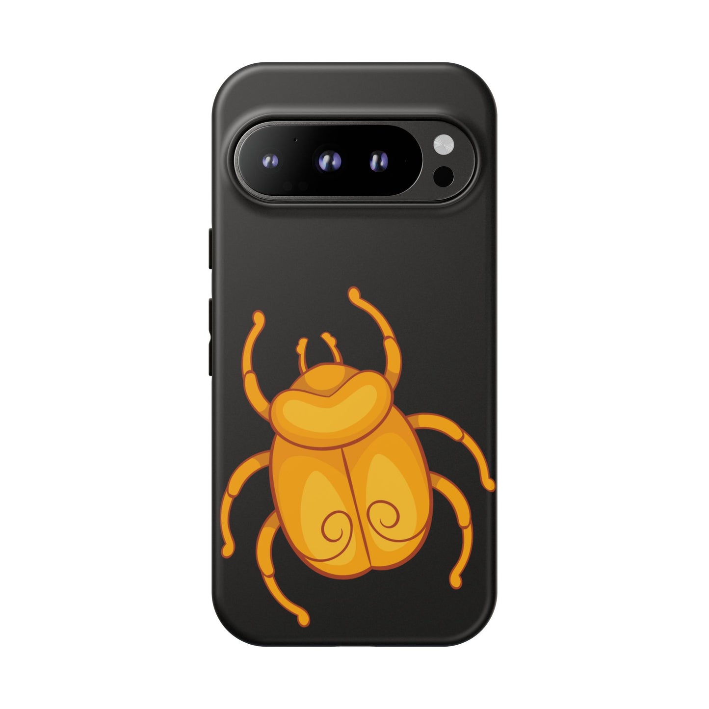 Ancient Egyptian Scarab Tough Phone Case - Gold Beetle Design, Mythological Insect Art, Compatible with iPhone, Galaxy, and Google Phones