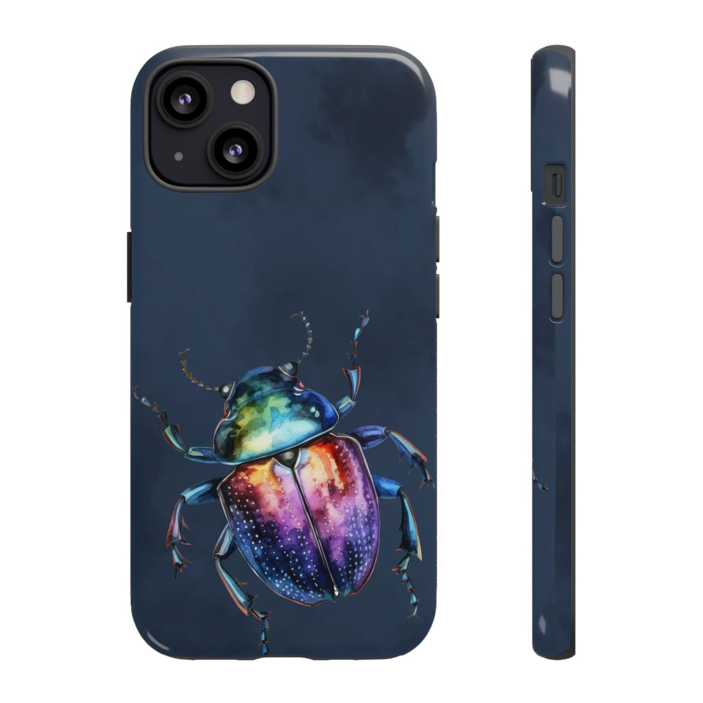 Iridescent Beetle Tough Phone Case - Insect Art Design, Nature-Inspired Pattern, Compatible with iPhone, Galaxy, and Google Phones