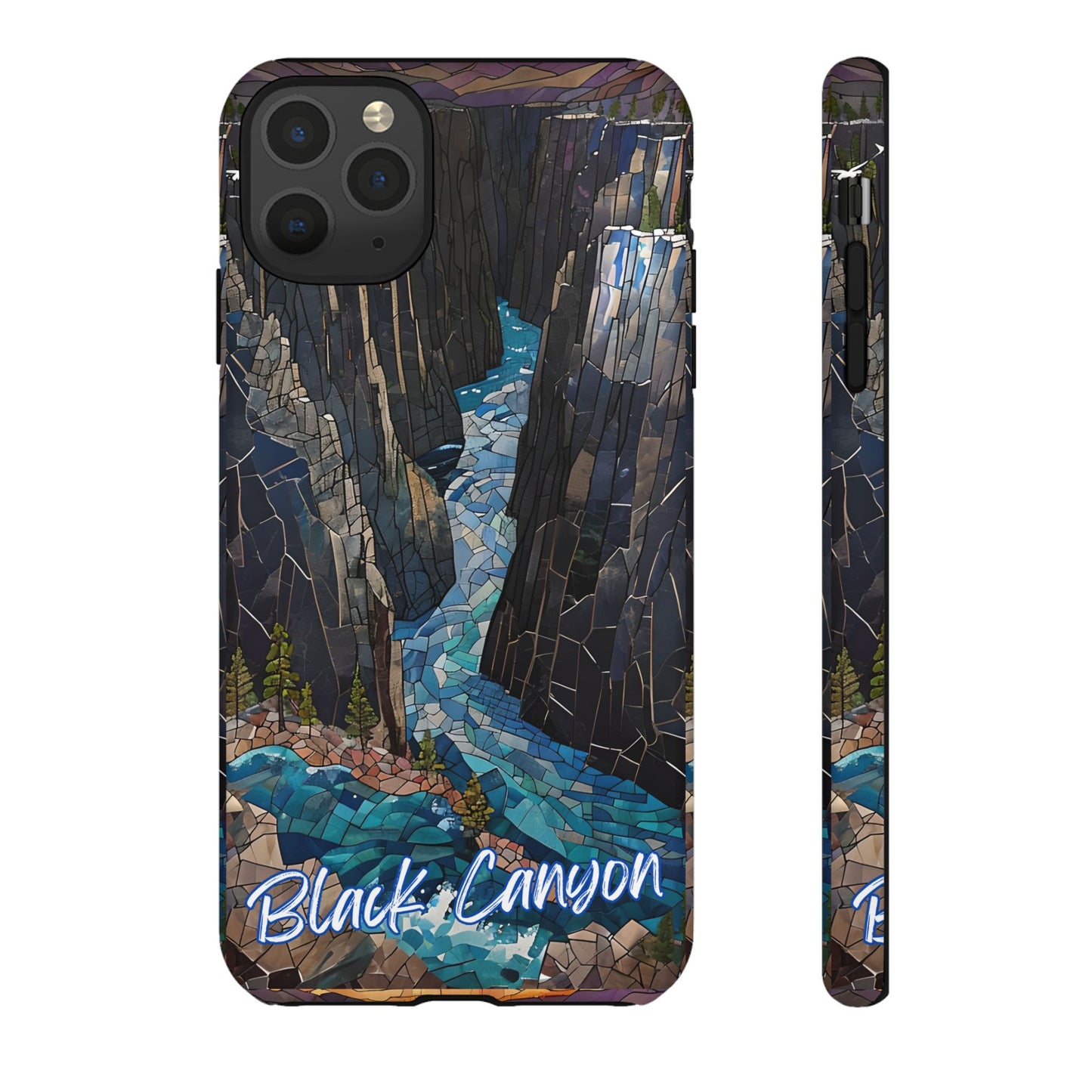 Black Canyon Phone Case, Mosaic Phone Case, Mountain Nature Art, National Park Gift, Scenic Forest Phone Cover, Landscape Aesthetic Case