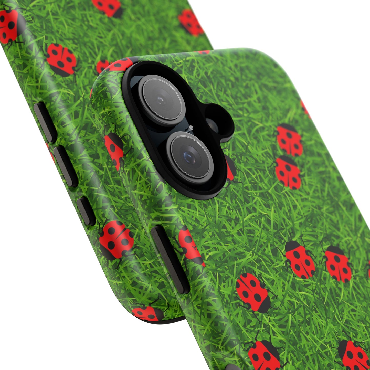 Ladybug Tough Phone Case - Cute Insect Aesthetic, Nature Pattern Art Design, Compatible with iPhone, Galaxy, and Google Phones